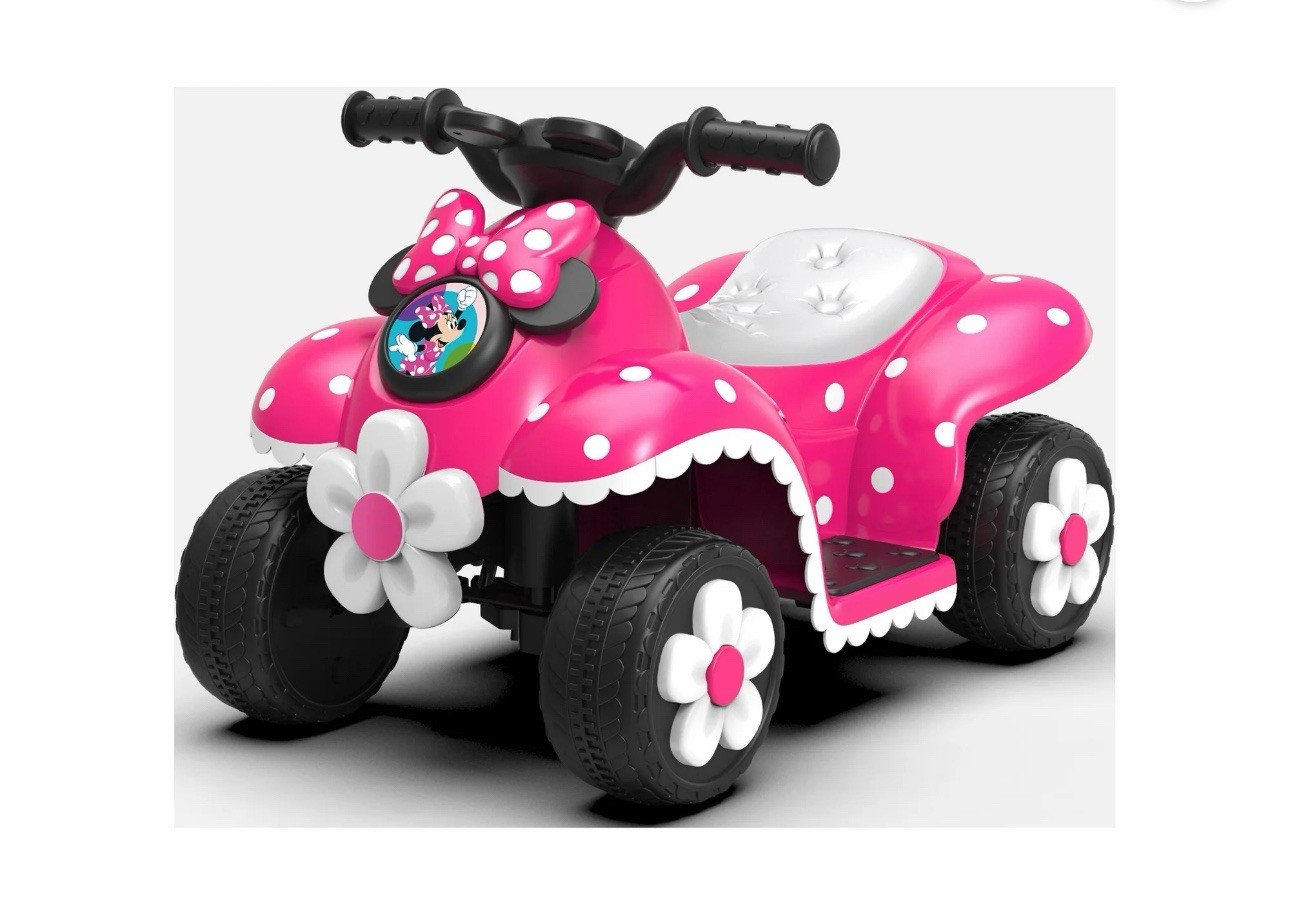 6V Minnie Mouse Quad Battery Powered Kids Ride-On 2 MPH Realistic Horn Ages 3+