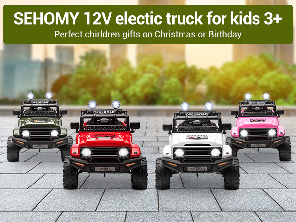 Electric Vehicle 2 Seater Toy 12V Kids Ride On Car Truck Jeep w/ Remote Control
