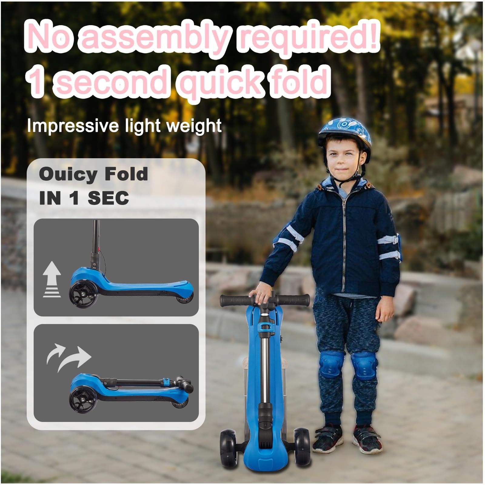 3 Wheel Electric Scooter for Kids Ages 3-8, LCD Display, Colorful Lights, Rel…