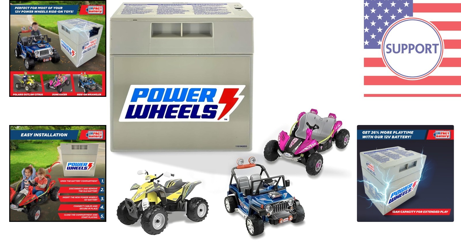 12-Volt Replacement Battery – Ideal for Power Wheels 00801-0638 & 00801-1869