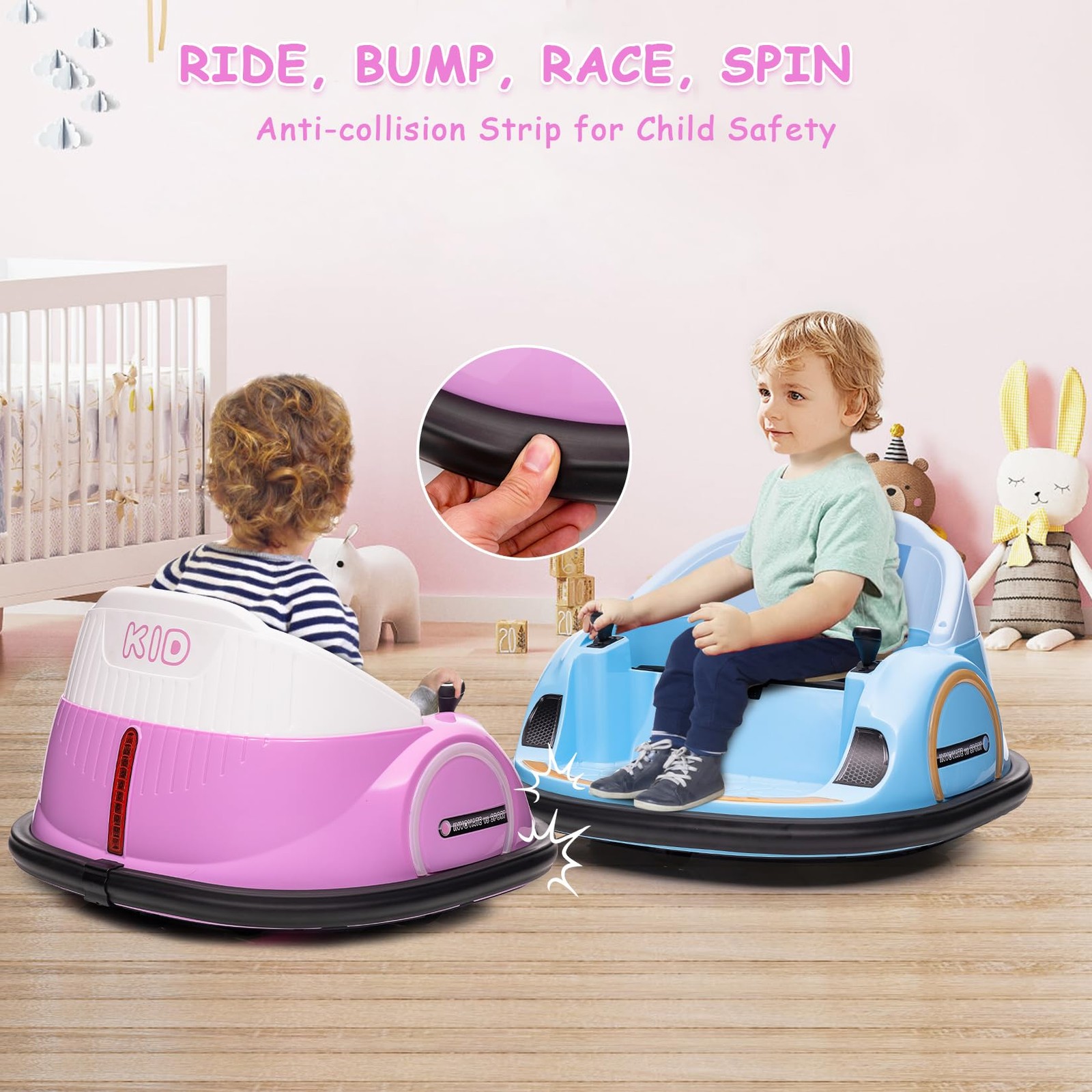 12V Kids Ride On Bumper Car Electric Vehicle for Toddlers Ride on Toy Bumping…