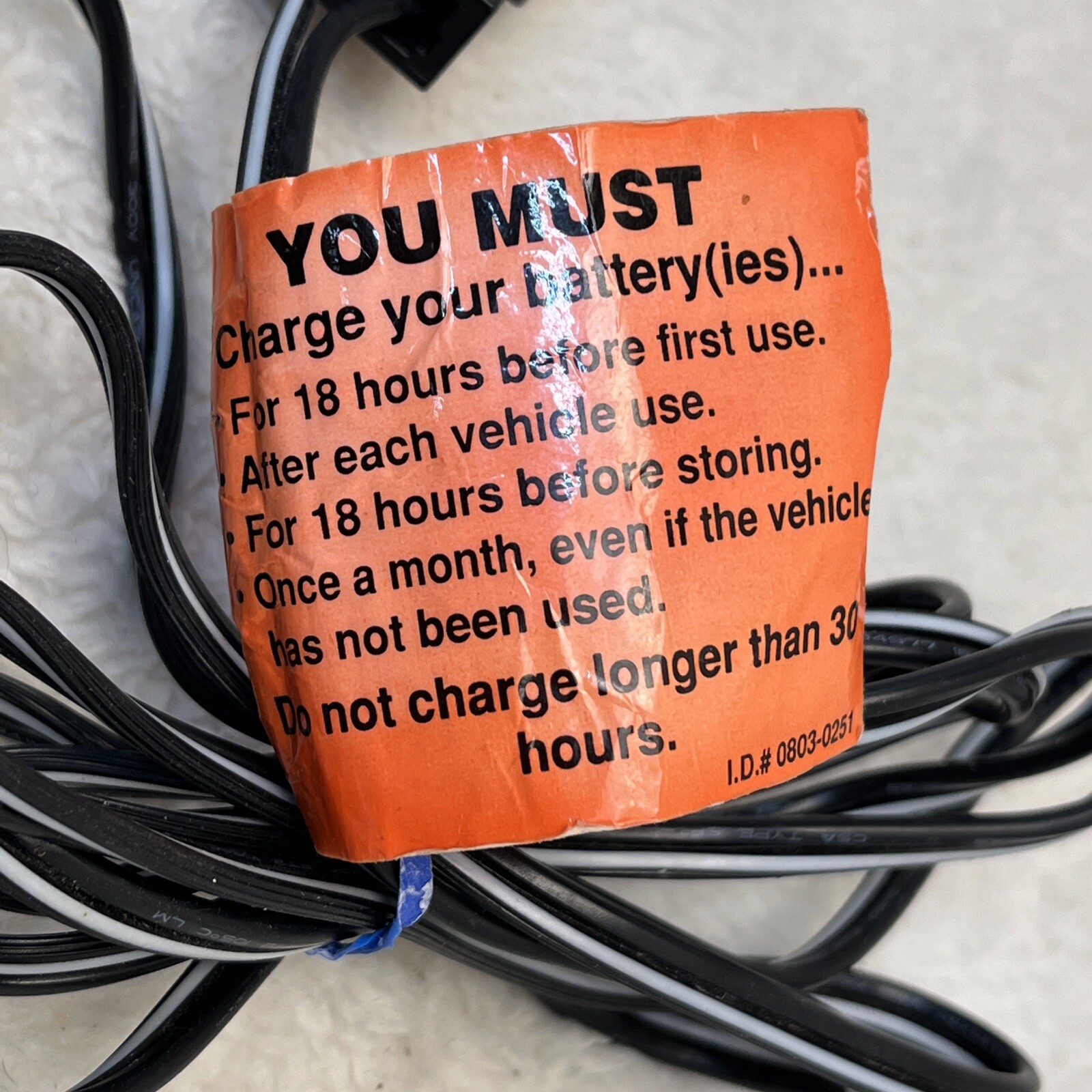 Power Wheels 6 Volt Battery Charger – Part # 00801-0976 – Model # 040135 TESTED