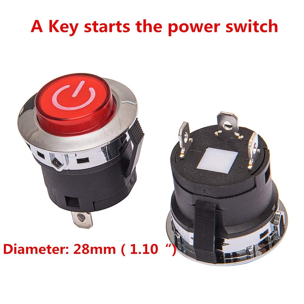 A Key Starts The Power Switch Button Start Accessory, for Small, Red
