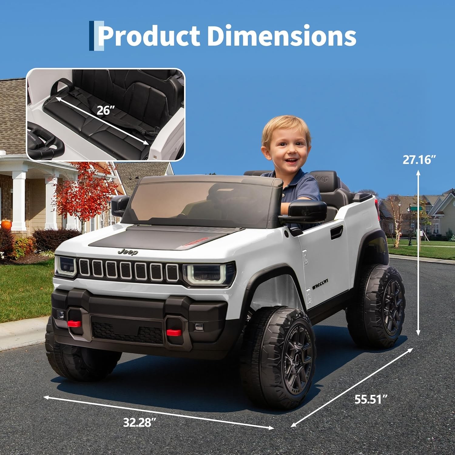 24V 2 Seater Kids Ride on Car Electric Truck Toys for Big Kids Ages 3-8