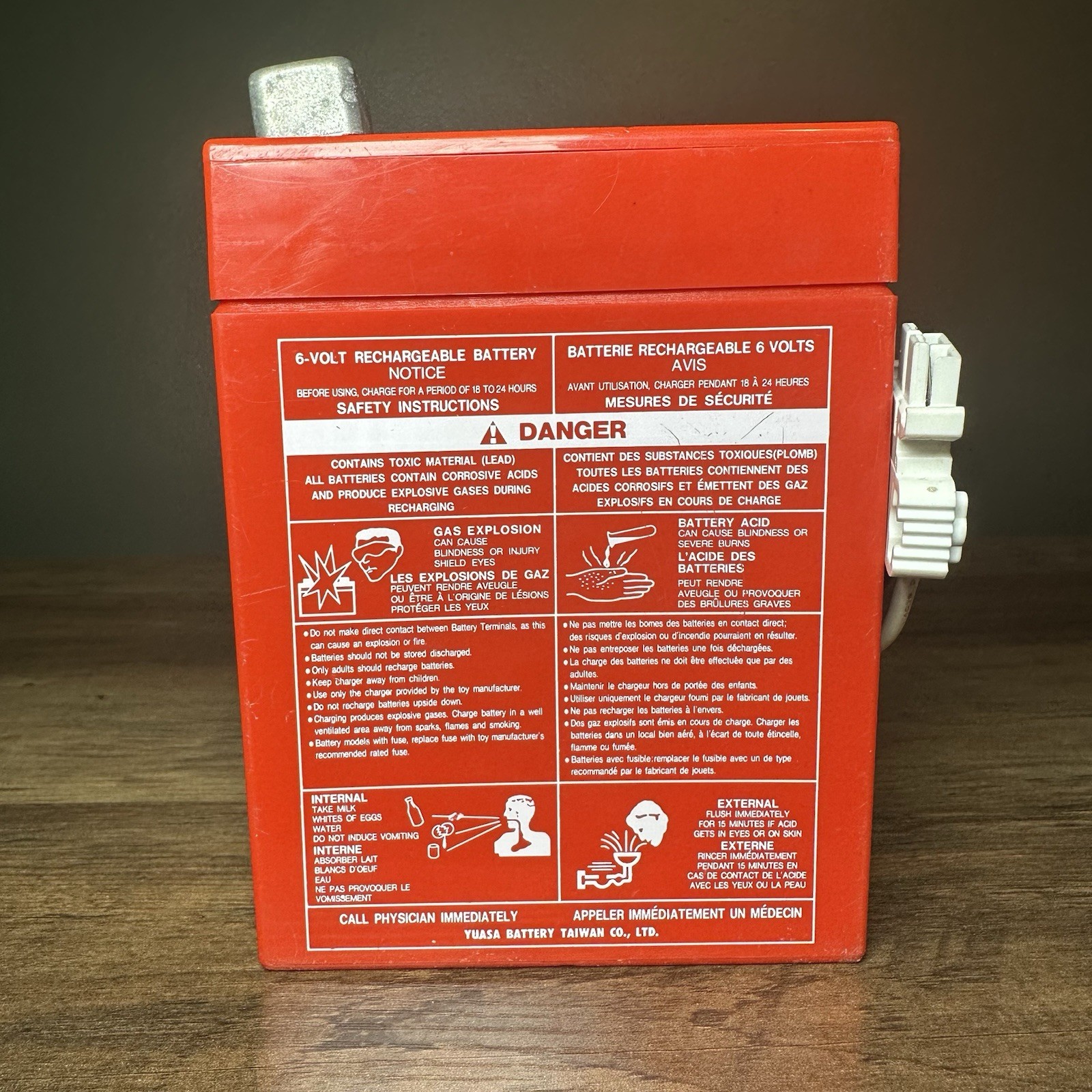 Power Wheels 6 Volt Rechargeable Battery Type H Red