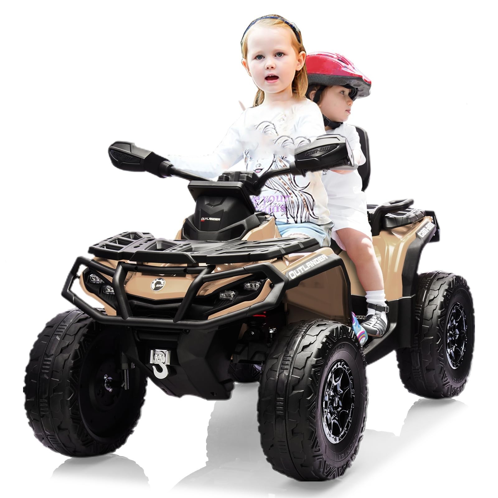 Christmas Gift 24V Kids Ride On Car Electric ATV 4WD Toy Car 2 Seaters LED Light