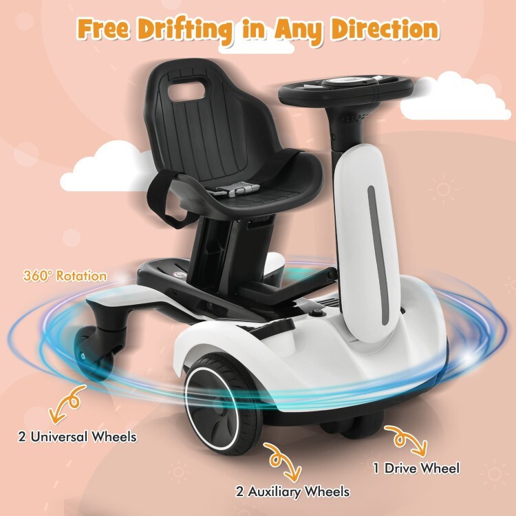 6V Battery Kids Ride on Electric Drift Car w/360° Spin and 2 Adjustable Heights