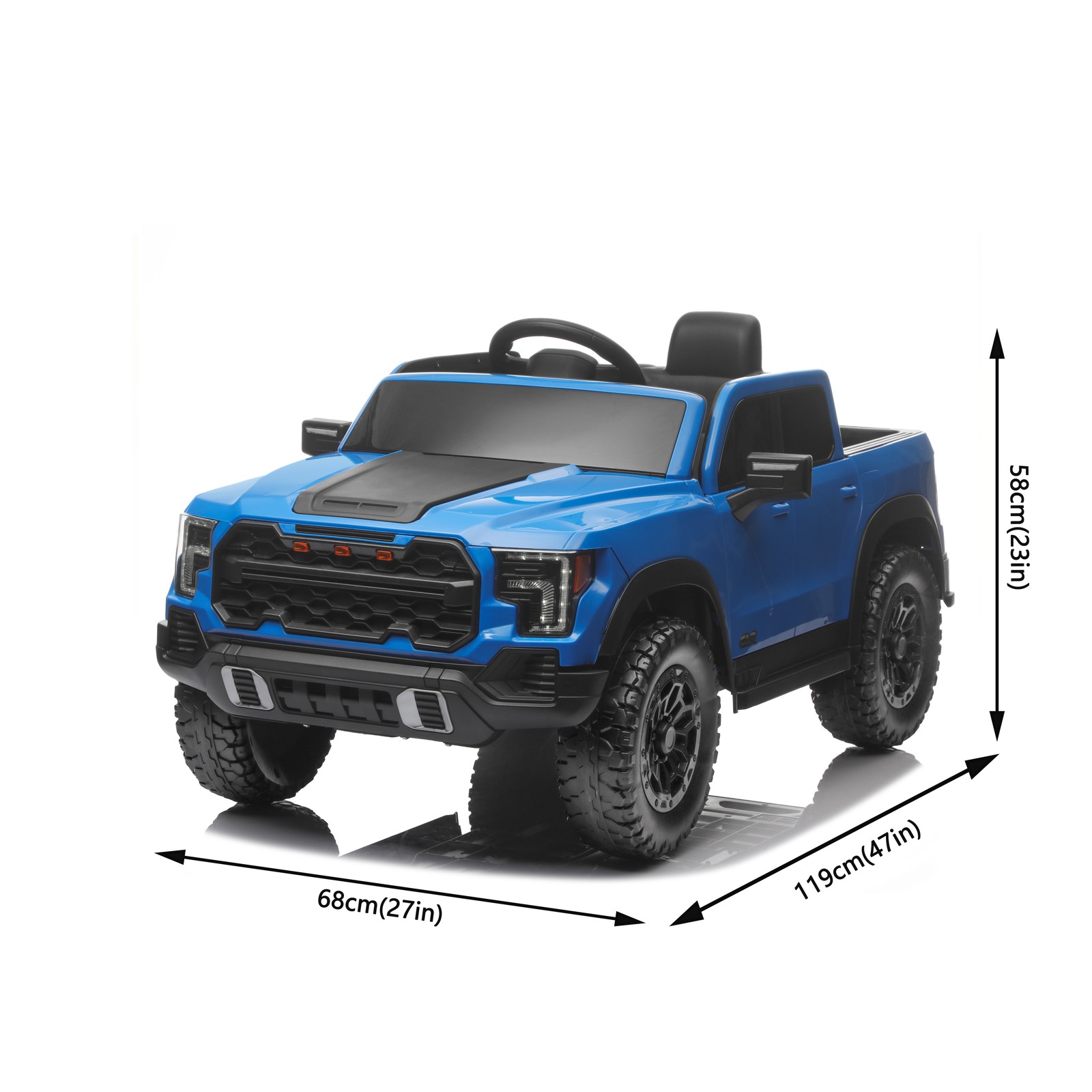 12V Kids Ride-On Car Remote Control, 4-Wheel Shock Absorption 3-6 Years Blue