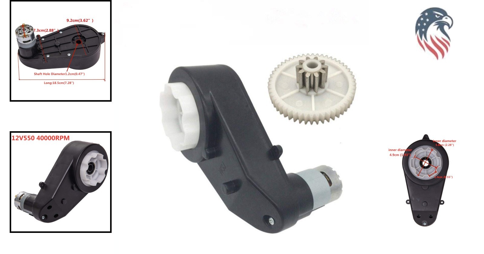 Compatibility Gearbox with High Torque 12V DC Motor for Kids Ride on Car SUV …