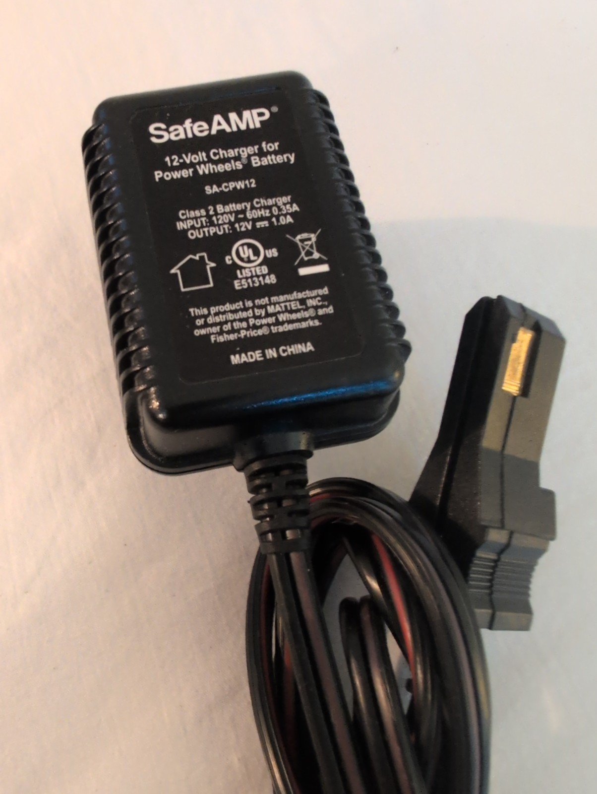Safe Amp Power Wheels charger SA-CPW12 12v black plug