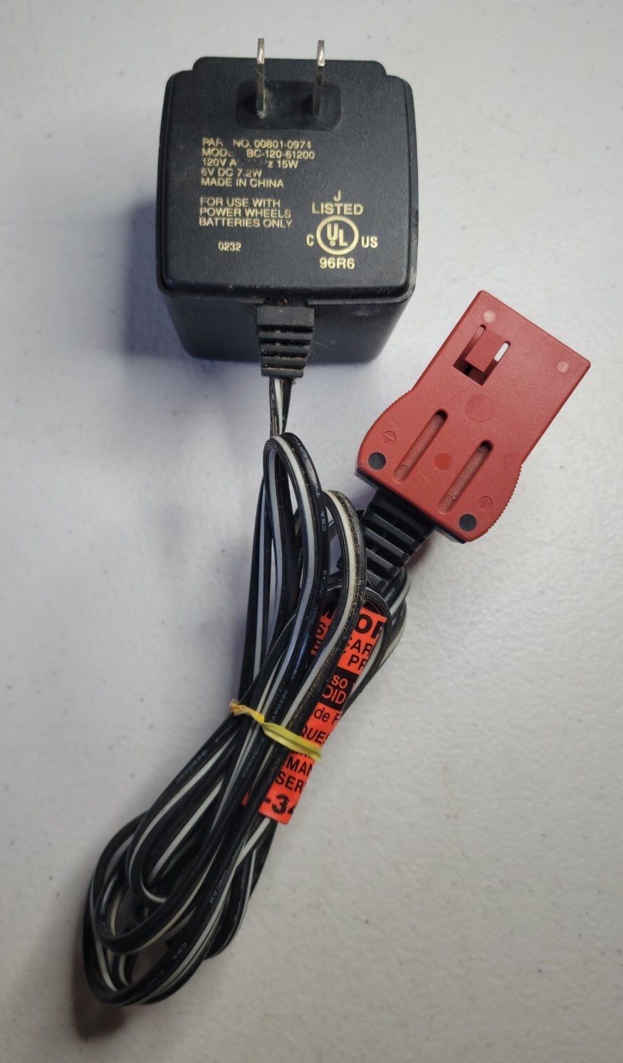 Tested POWER WHEELS 6 VOLT SUPER BATTERY CHARGER MODEL BC-120-61200 CLASS 2