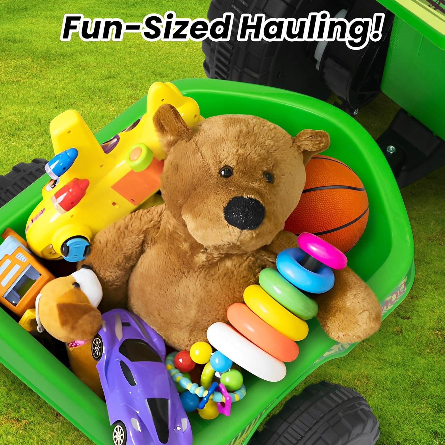 6V Electric Kids Ride on Toy ATV with Trailer, 4 Wheeler Powered Car, Toddler Ve