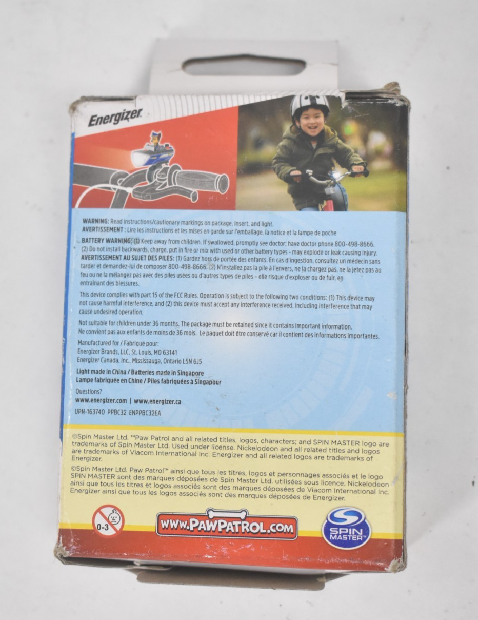 Paw Patrol Chase Bike Bicycle Light For Bike Battery Operated