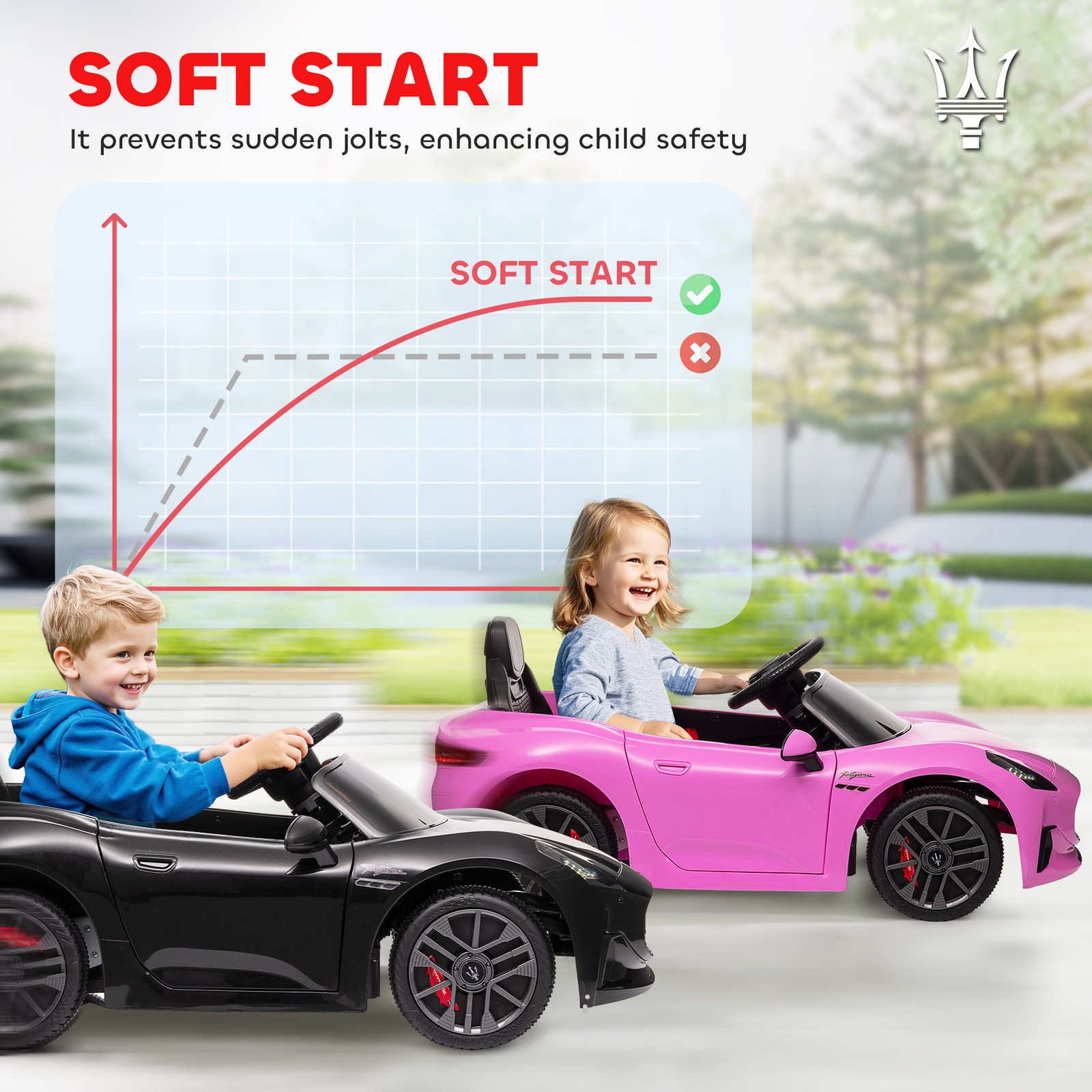 Maserati Gran Turismo Licensed 12V Kids Electric Car, Black