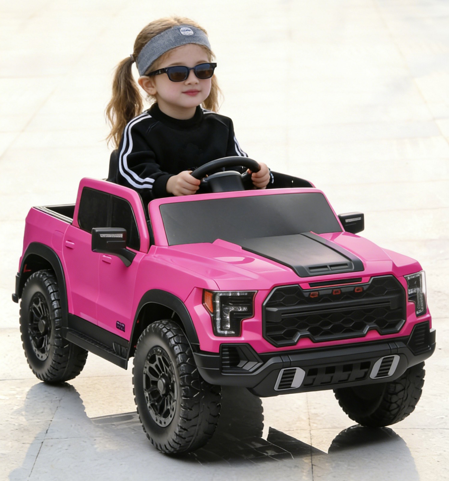 12V Kids Ride-On Car Remote Control, 4-Wheel Shock Absorption 3-6 Years Pink