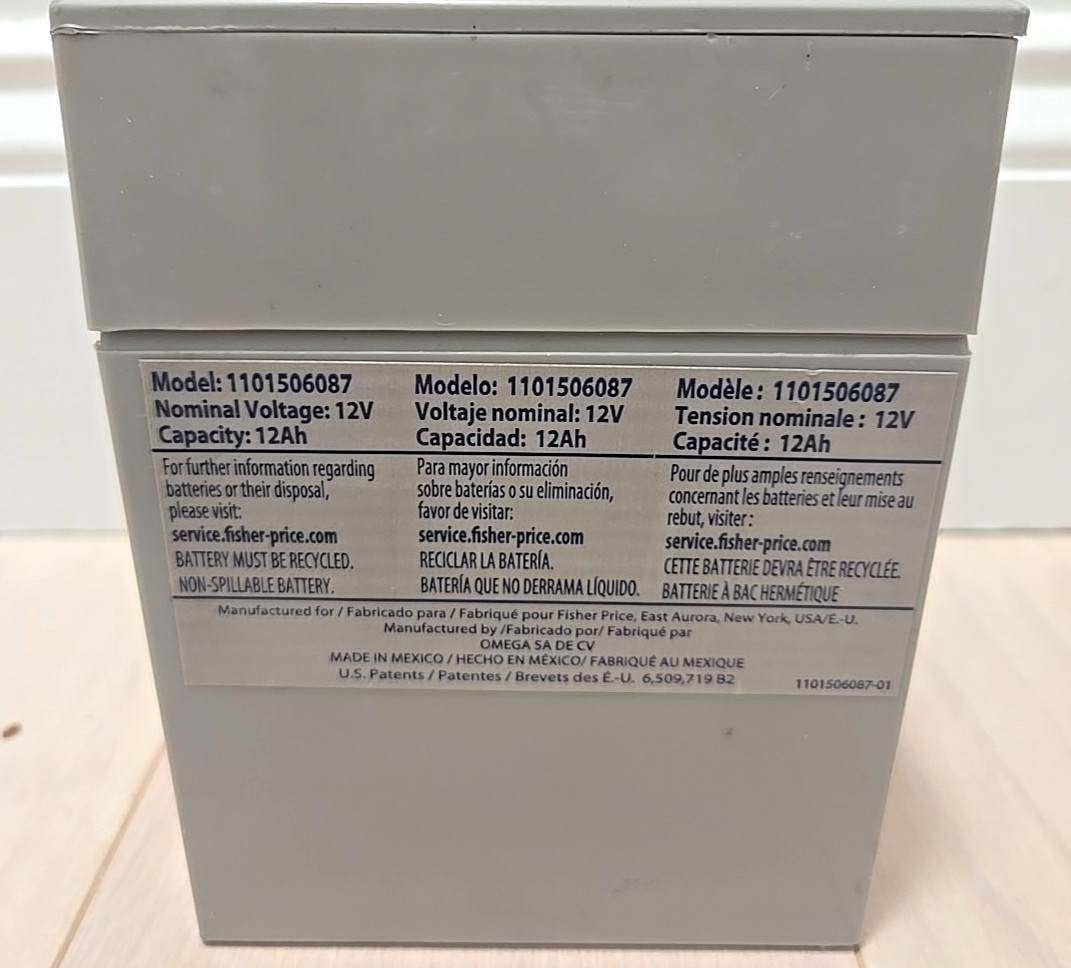 Power Wheels 12-Volt Rechargeable Battery, Replacement Battery For Power Wheels