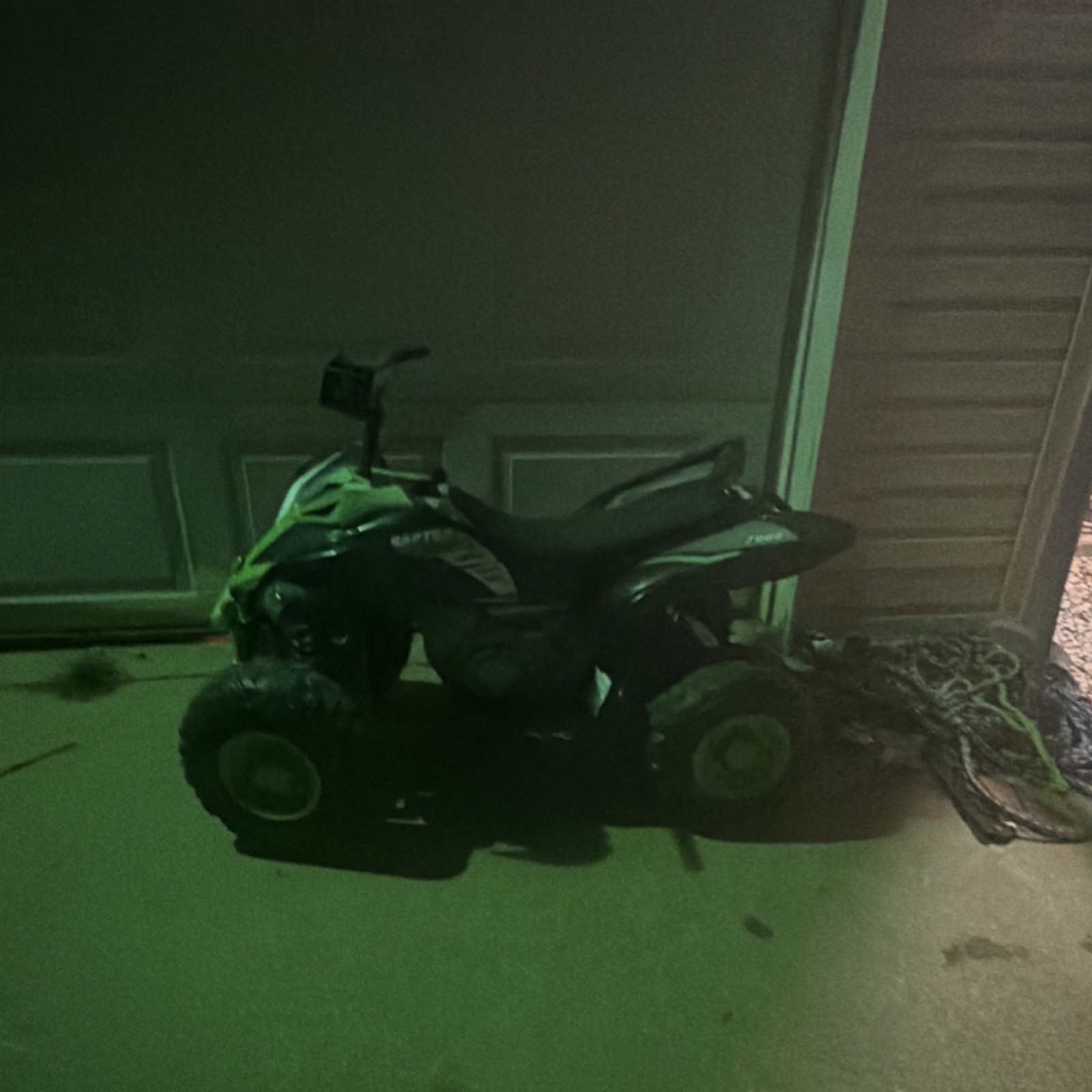 Power Wheels Battery Operated Ride-On Toy ATV Green Black, Cars Theme, Ages 3-7