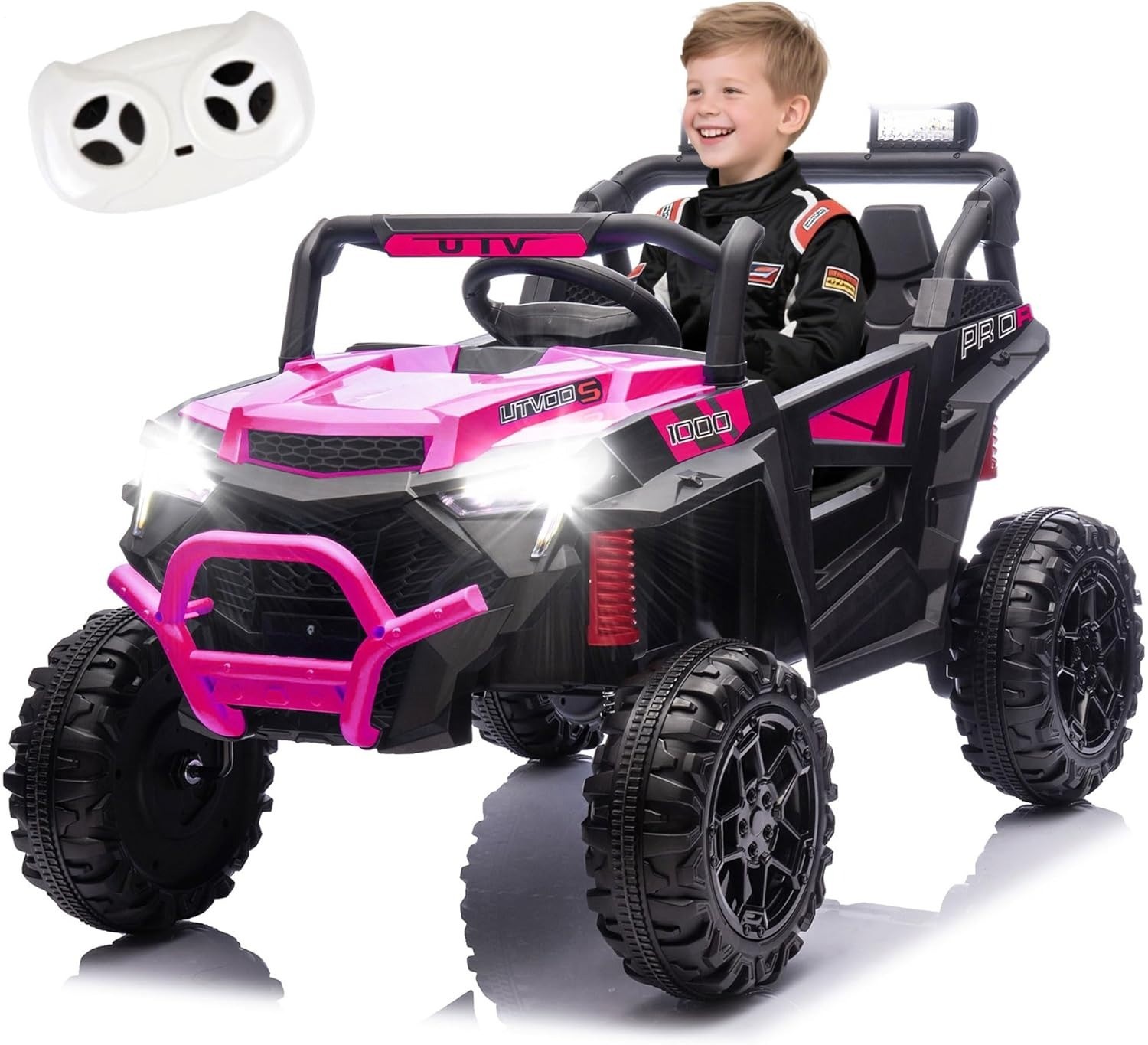 24V Kids Electric Car 400W Ride On Toy UTV with Remote Power Wheels Truck, Pink