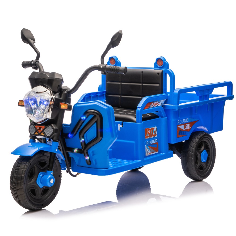 12V Kids Ride On Car 3 Wheels Electric Cargo Truck 2WD Toy with LED Music