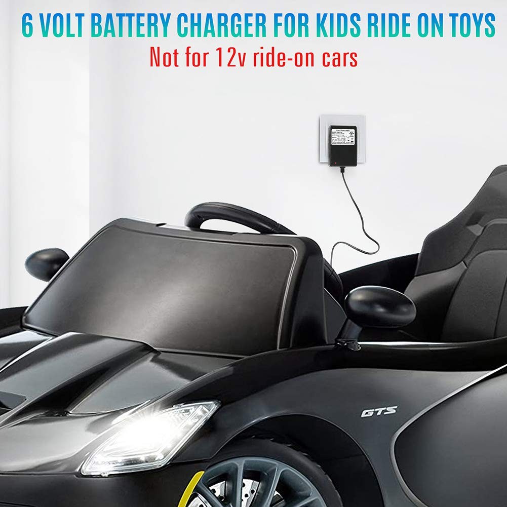 LotFancy 6V Battery Charger for Ride on Toys – Kids Ride on Cars Power Supply