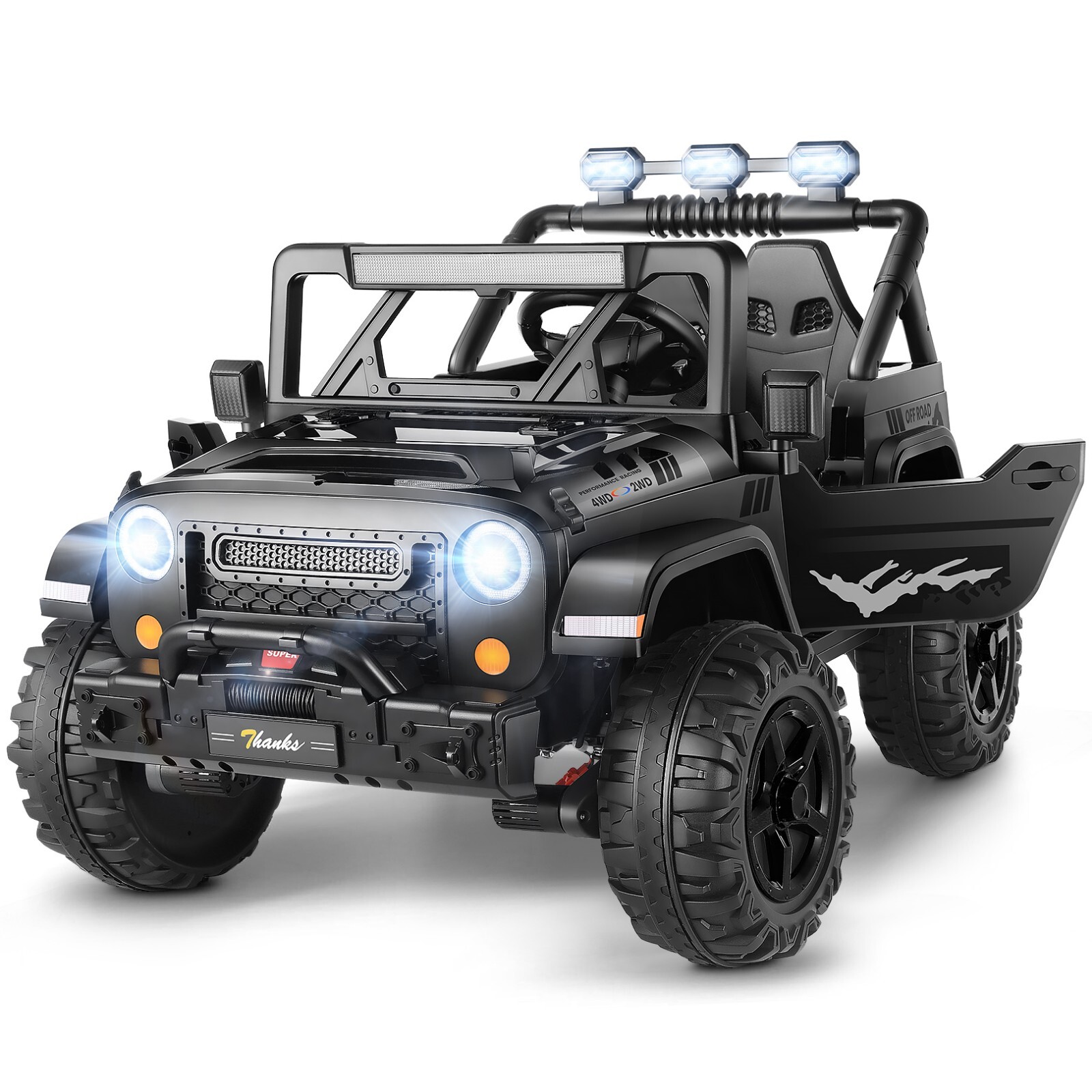 2 Seaters Ride On Truck for Kids 24V Electric Vehicle Toy Car Christmas Gift