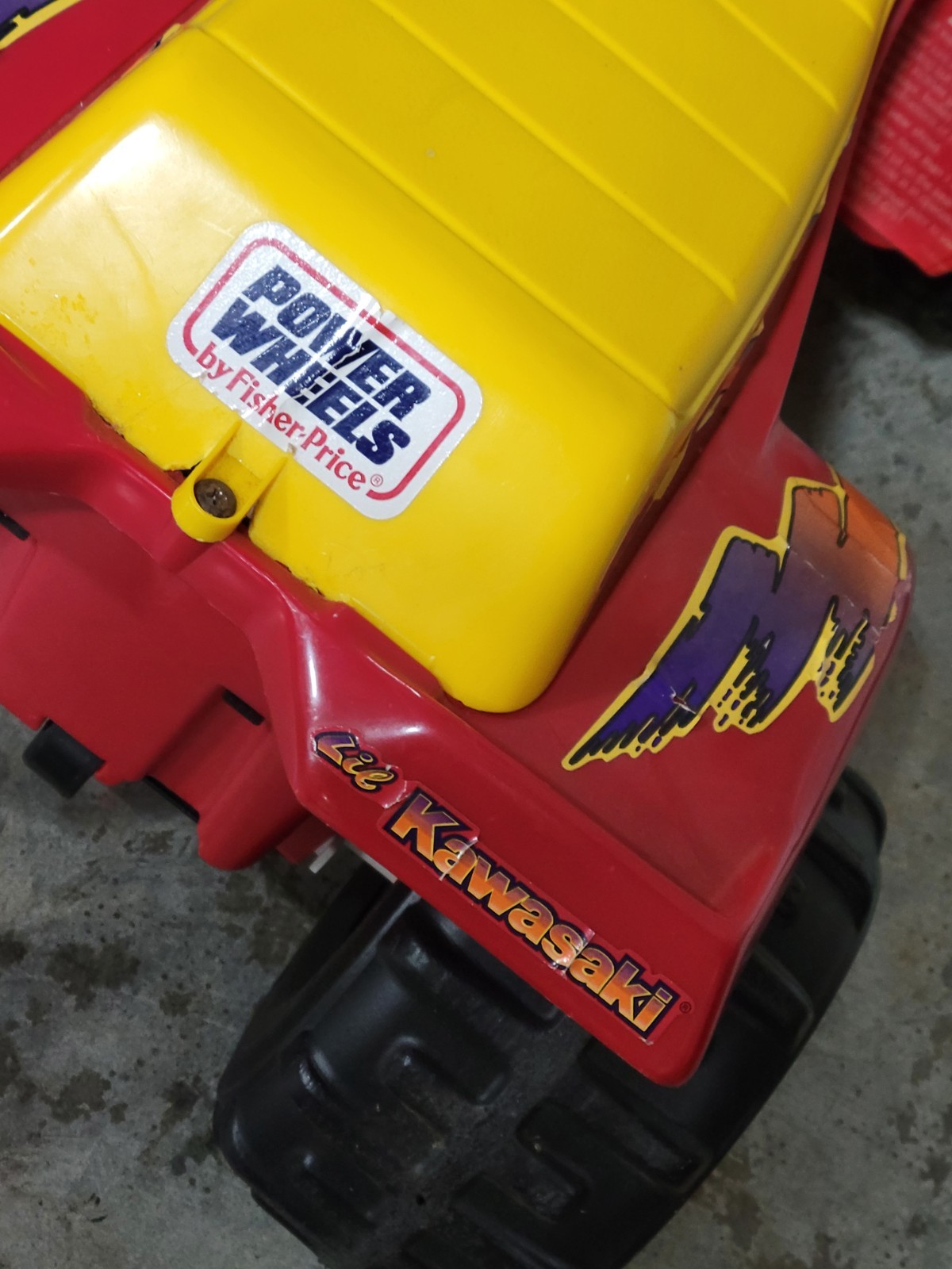 ​Vintage 1995 Power Wheels Lil Kawasaki ATV 6V Ride On Toy Fisher Price FP USA
