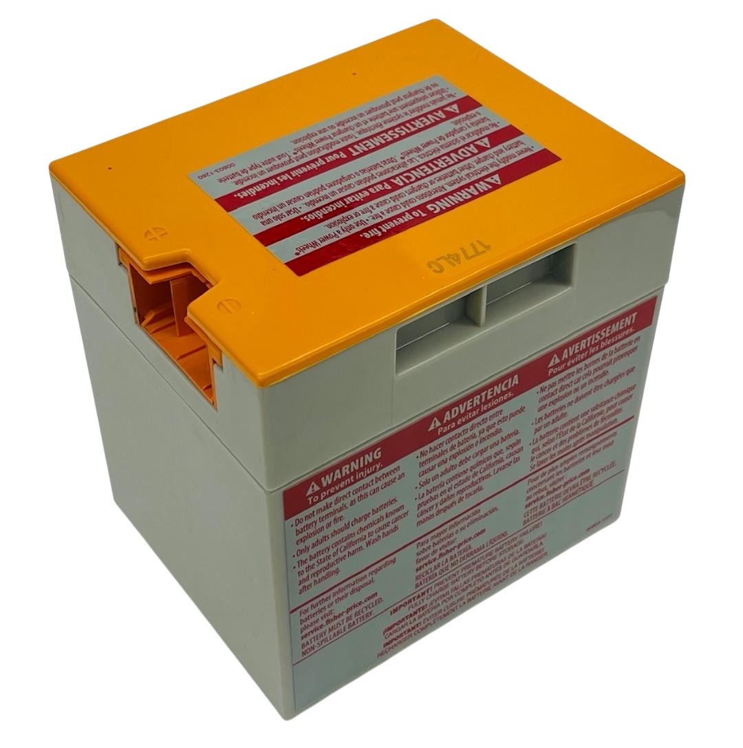 Fisher Price, Power Wheels, Gray Battery with Orange Top, 12 volt, 00801-1661