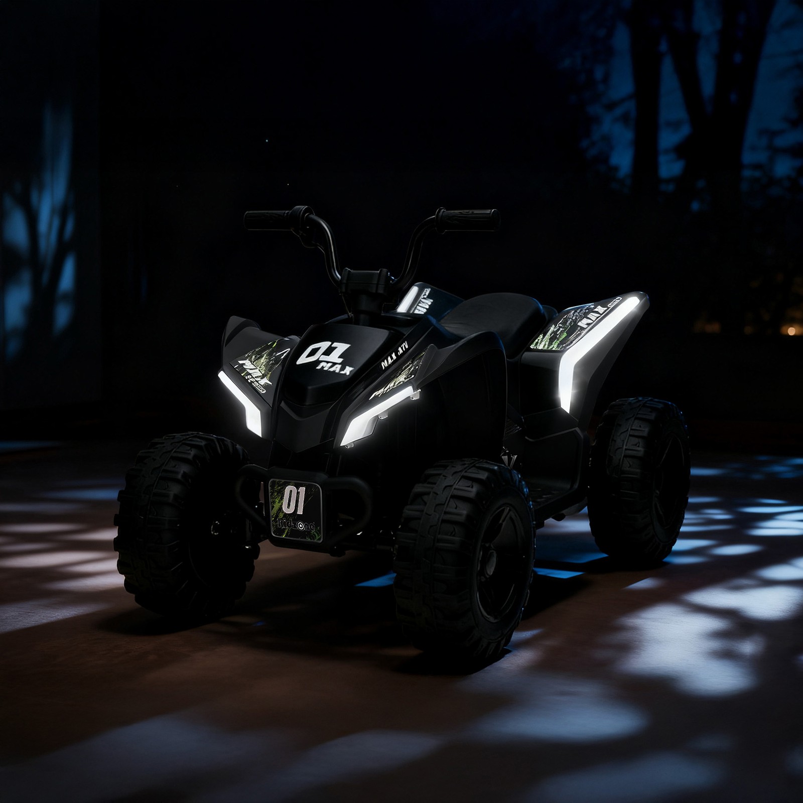 Kidzone 12V/24V Ride On ATV for Kids with Bluetooth & USB Music,
