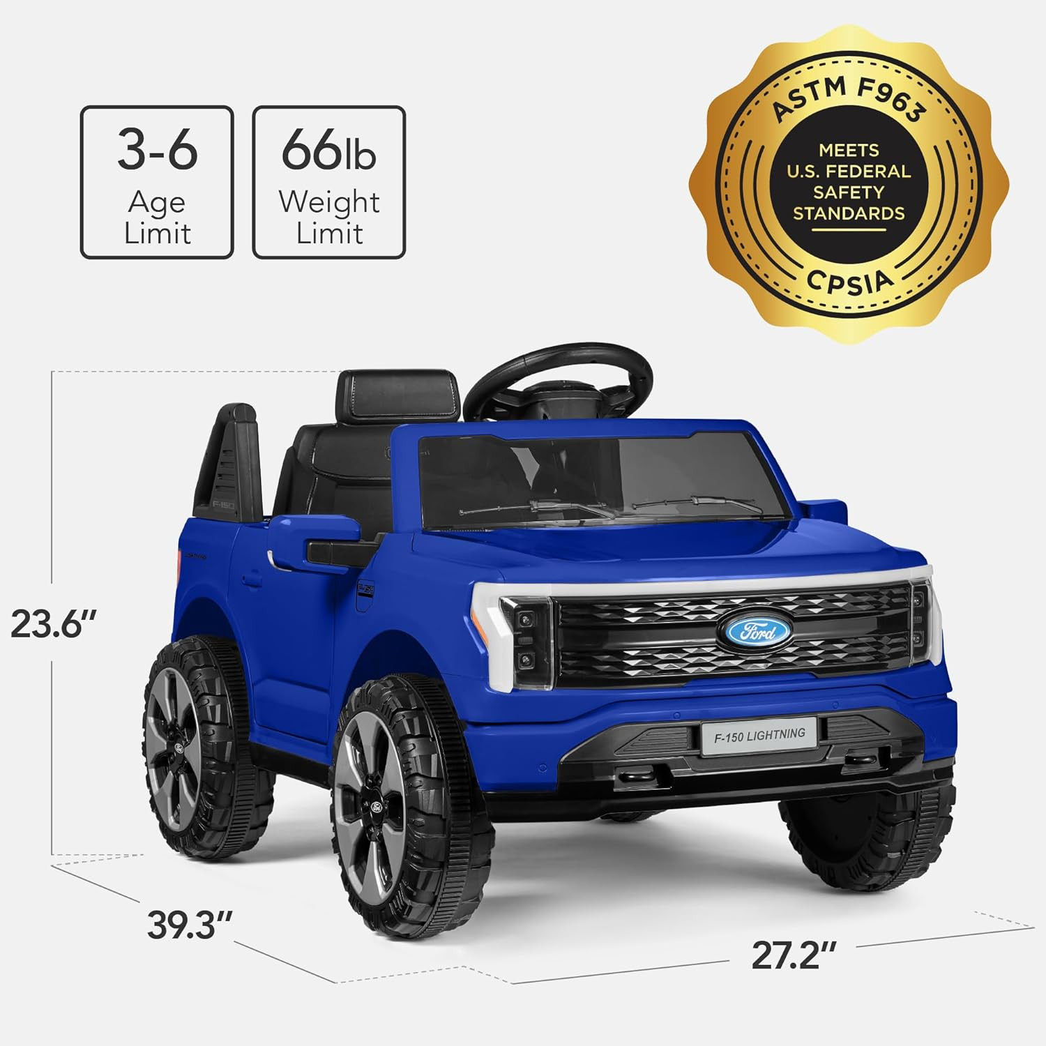 Best Choice Products Licensed Ford F-150 Lightning Truck Kids 12V Electric Ride