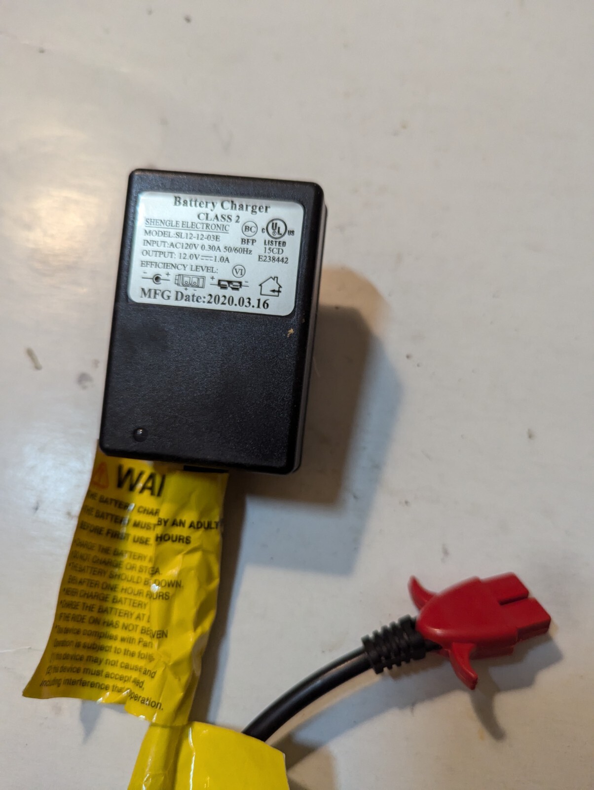 Battery Charger 12 Volt For Power Wheels–SL12-12-03E