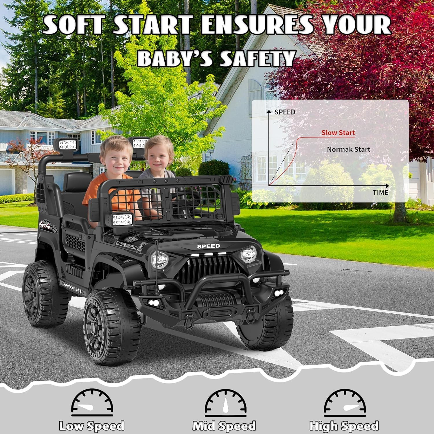 XL 24V Ride on Toys for Big Kids, 2 Seater Electric Car for Kids with Remote Con