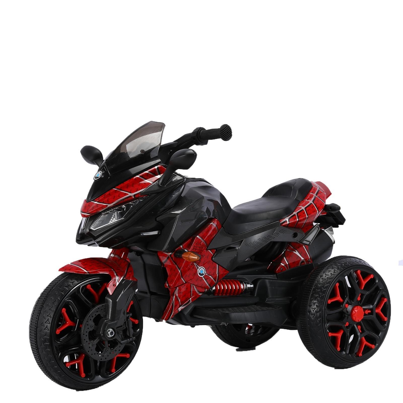 Kids Electric Motorcycle with Manual Throttle Training Wheels Ride Toy Lighting