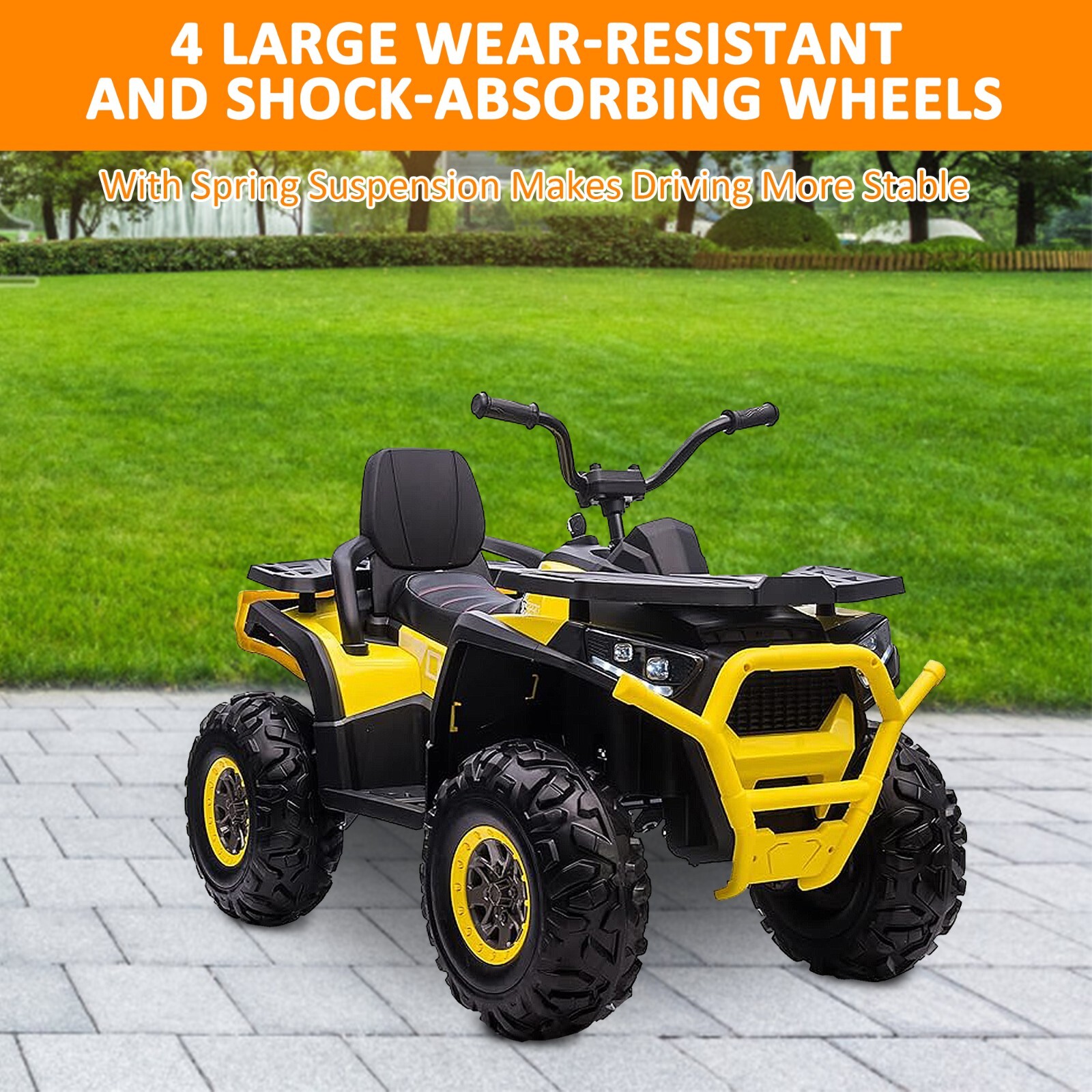 VILOBOS Ride On ATV Powered Kids Car Toy 12V Battery 4-Wheeler Music Light Boys