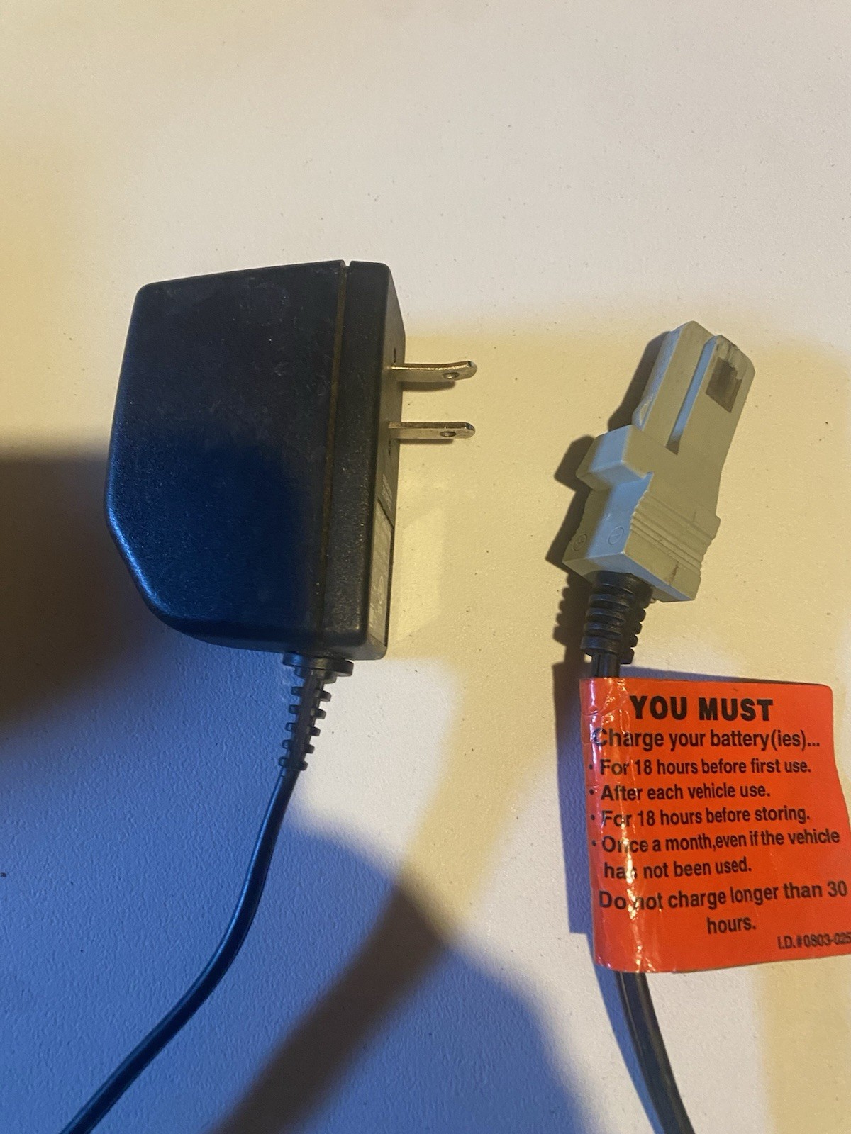 Power Wheels 12V Battery Charger Cord 00801-1480Genuine Fisher Price Original