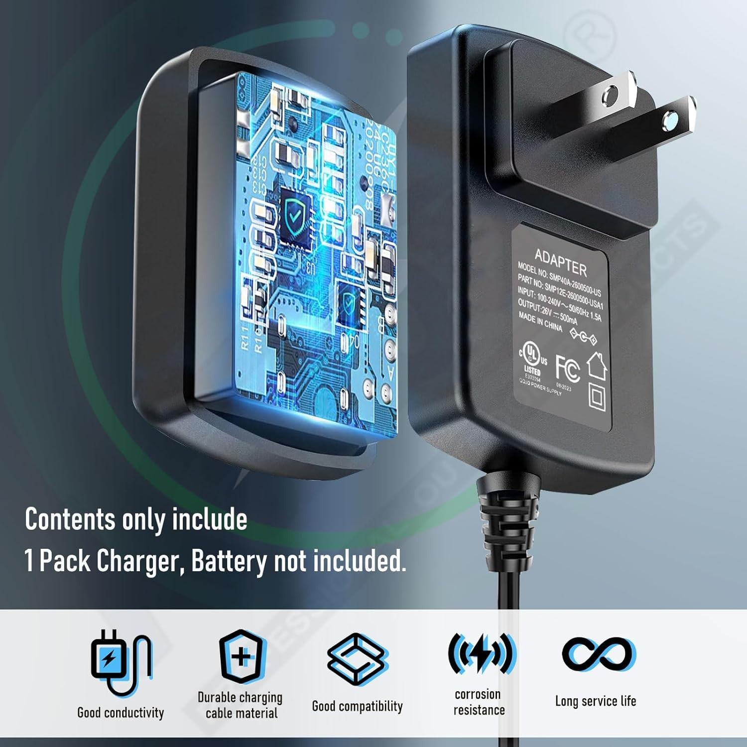 24V iON+ Fast Charger for Snow Joe & Sun Joe 24V Batteries, Black