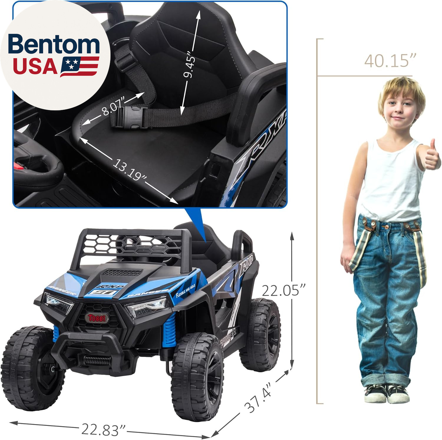 12V Kids Ride on Car, Electric Off-Road UTV Truck with Forward and Reverse Funct