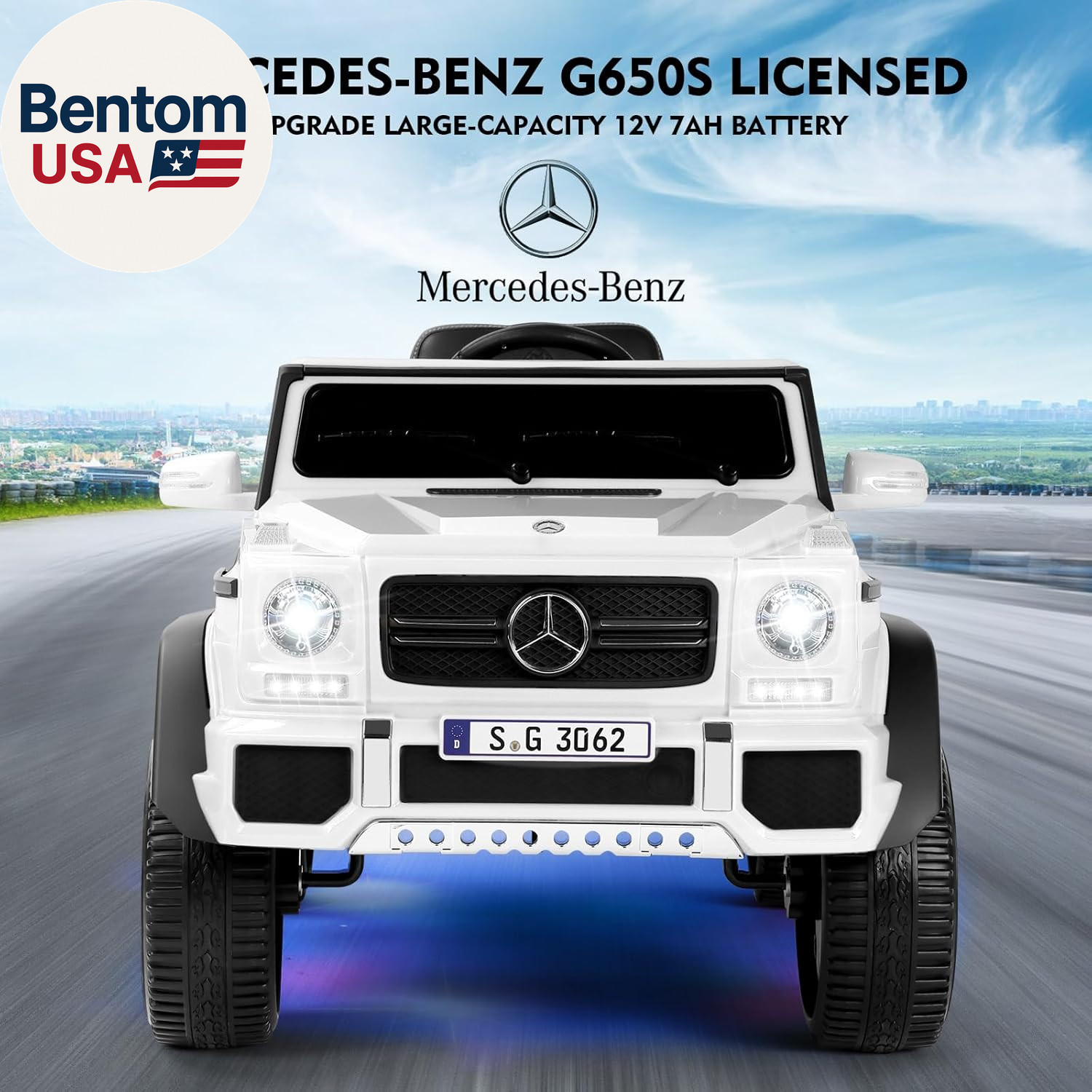 JOYLDIAS Kids Ride on Cars, Licensed Mercedes-Benz Maybach G650S, 12V7AH Battery