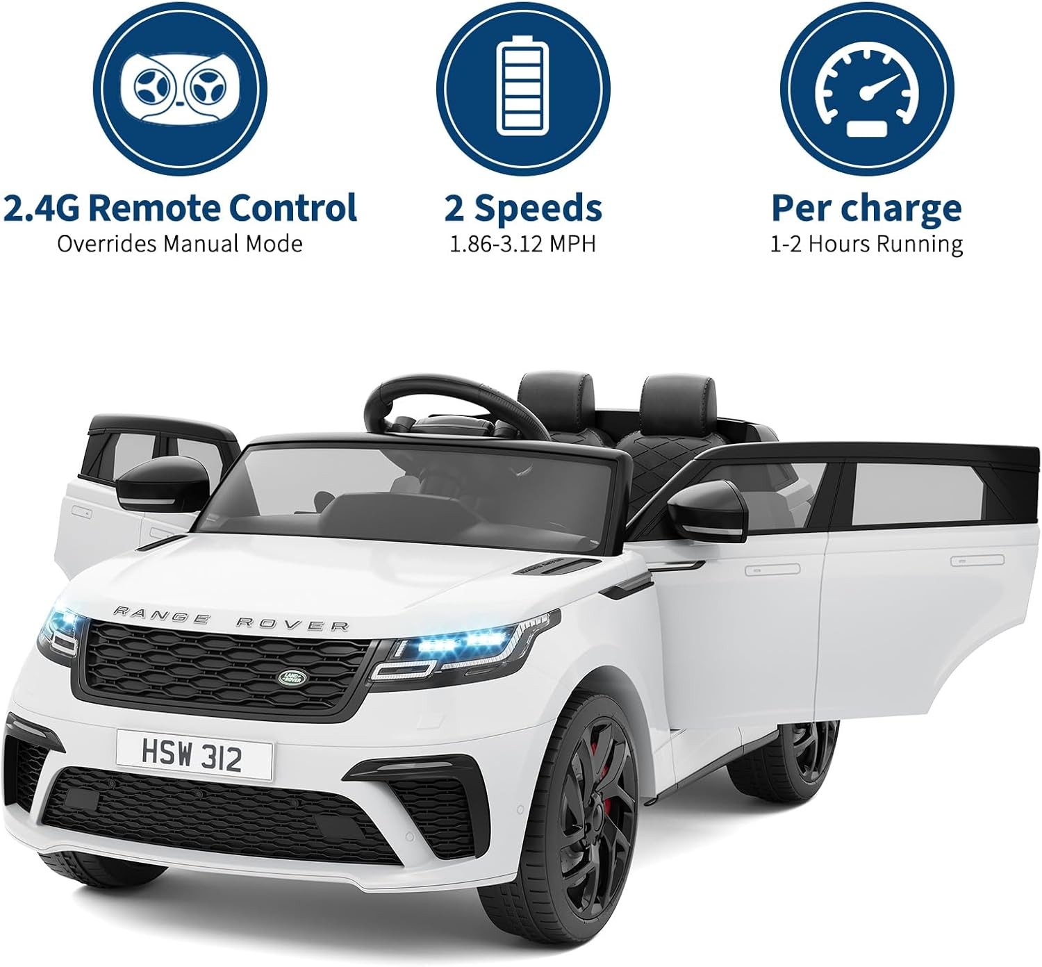 Kids Ride On Electric Car with Remote Licensed Land Rover for 4-8 w/ Mp3 Player