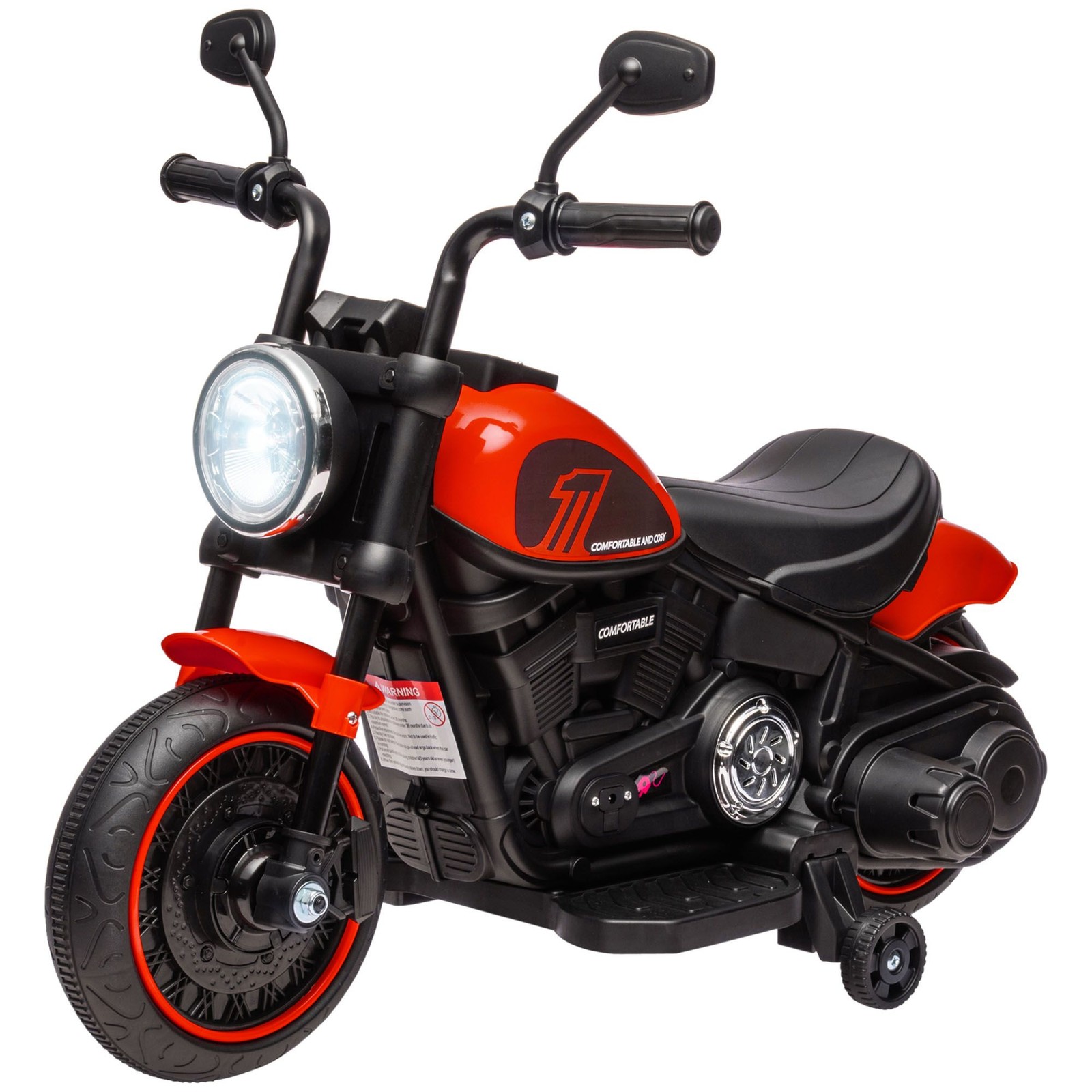 6V Motorcycle for Toddlers 30×16.5×22.5 in 55lb Load Red