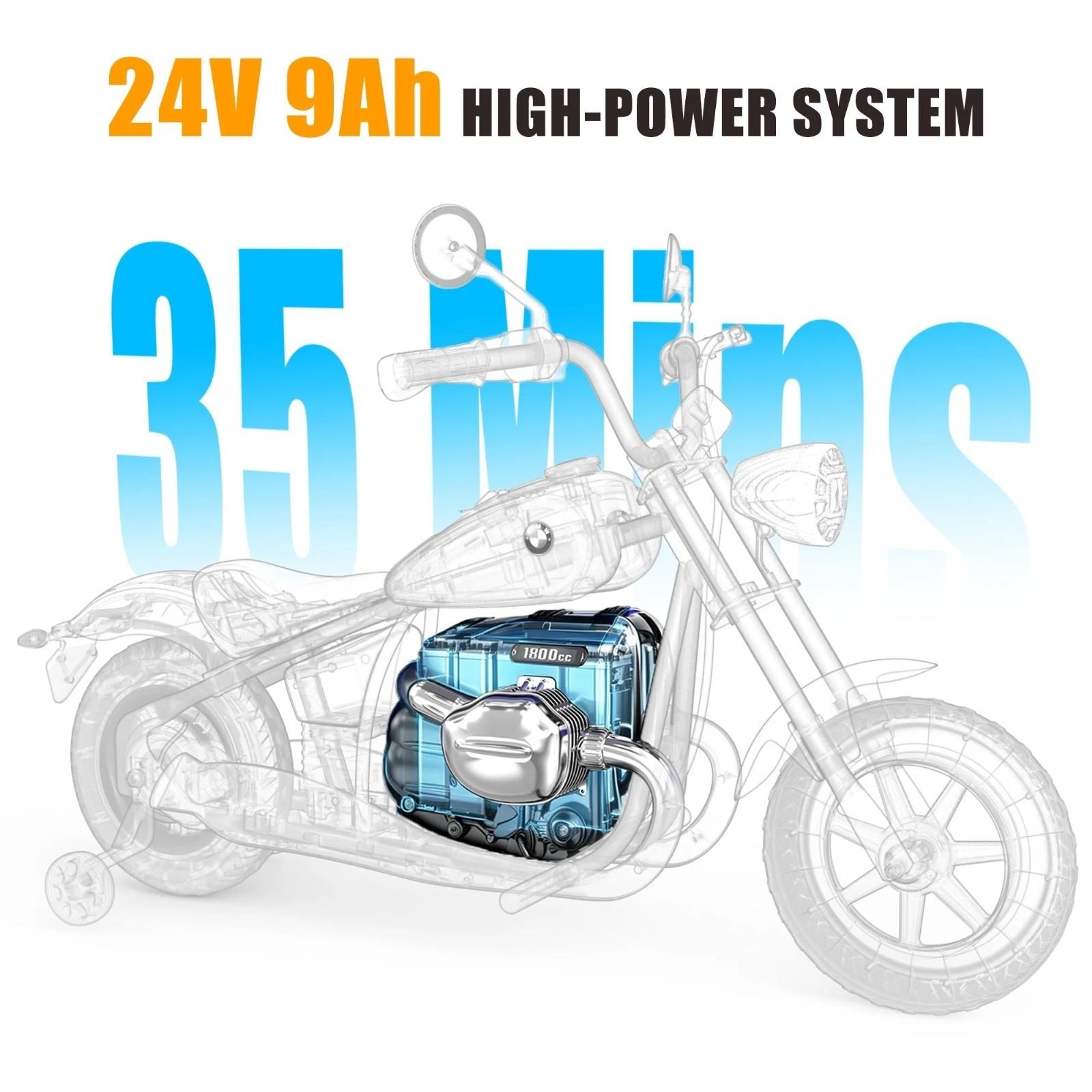 24V 9Ah Kids BMW Licensed Ride On Motorcycle Electric Dirt Bike Unisex 3-8 Year