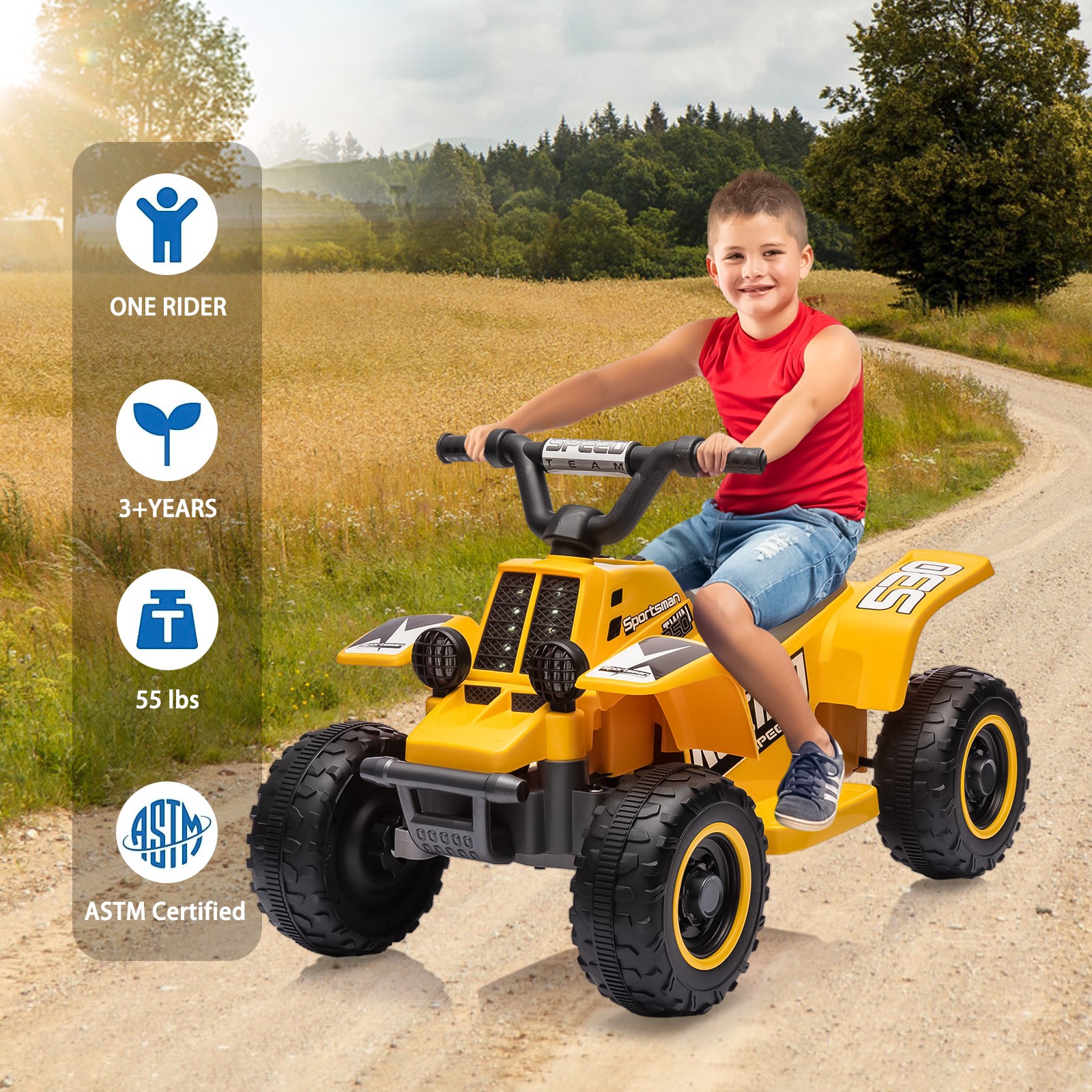 Garvee 6V Kids Ride On Electric ATV,Ride-On Toy for Toddlers 1-3 Boys & Girls