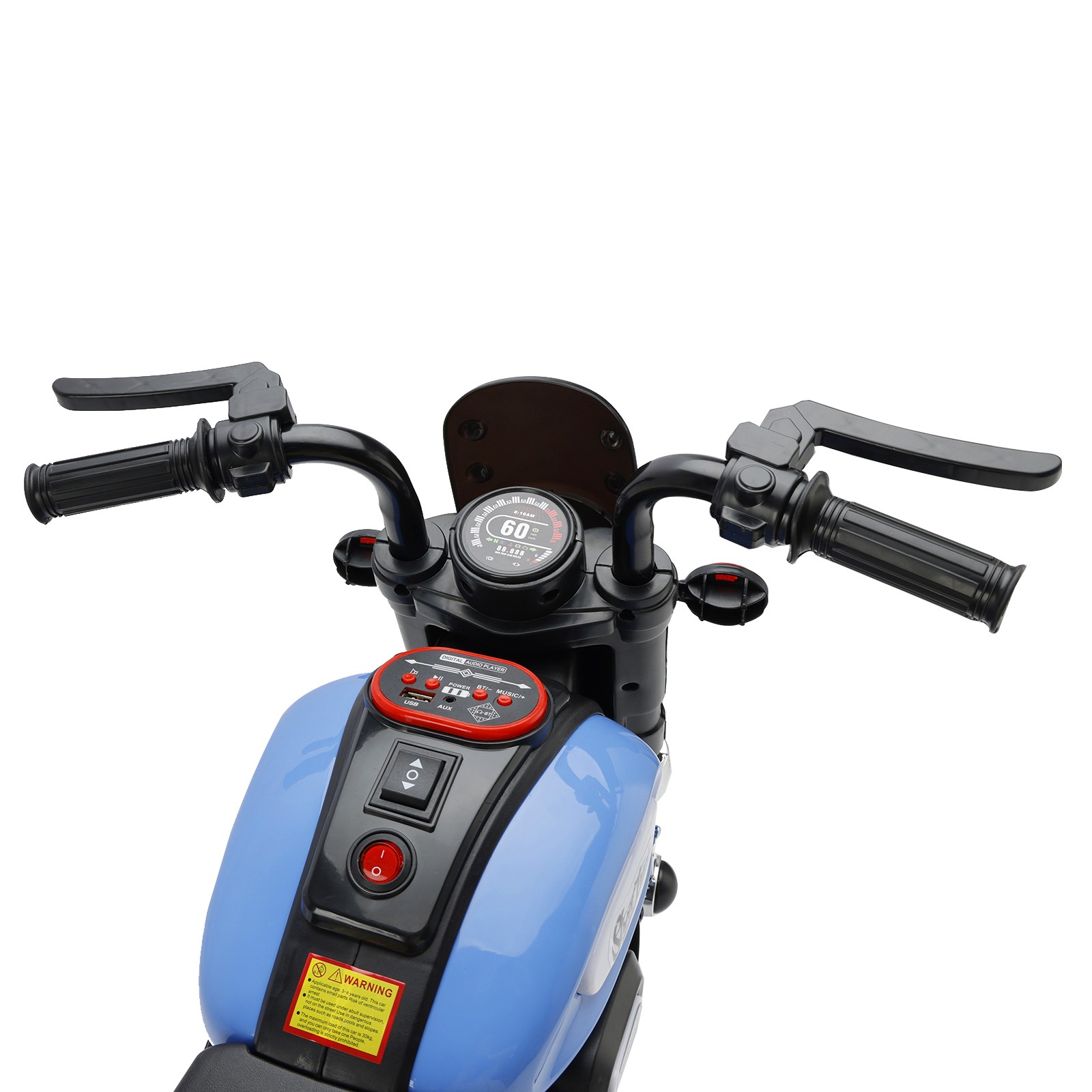 🏍️3 Wheel Kids Ride On Motorcycle 6V Powered Electric Dual Drive Toy Car Blue