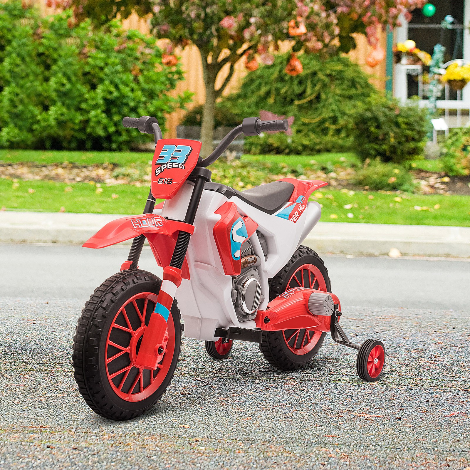 12V Ride On Dirt Bike Electric Off Road Motorcycle Toy with Training Wheels