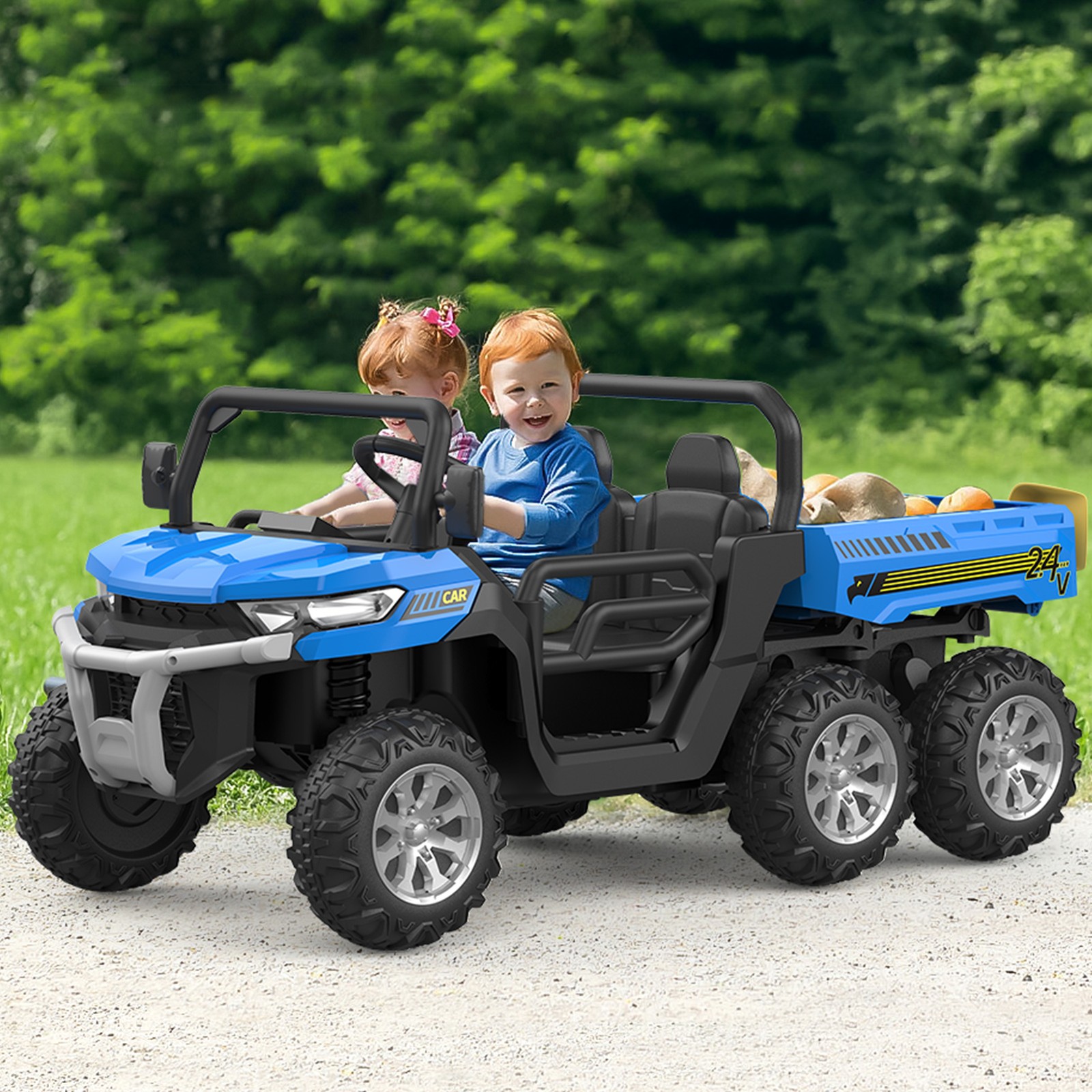 Kids 2 Seater Ride on Car 24V Electric Dump Truck 4WD Off-road UTV