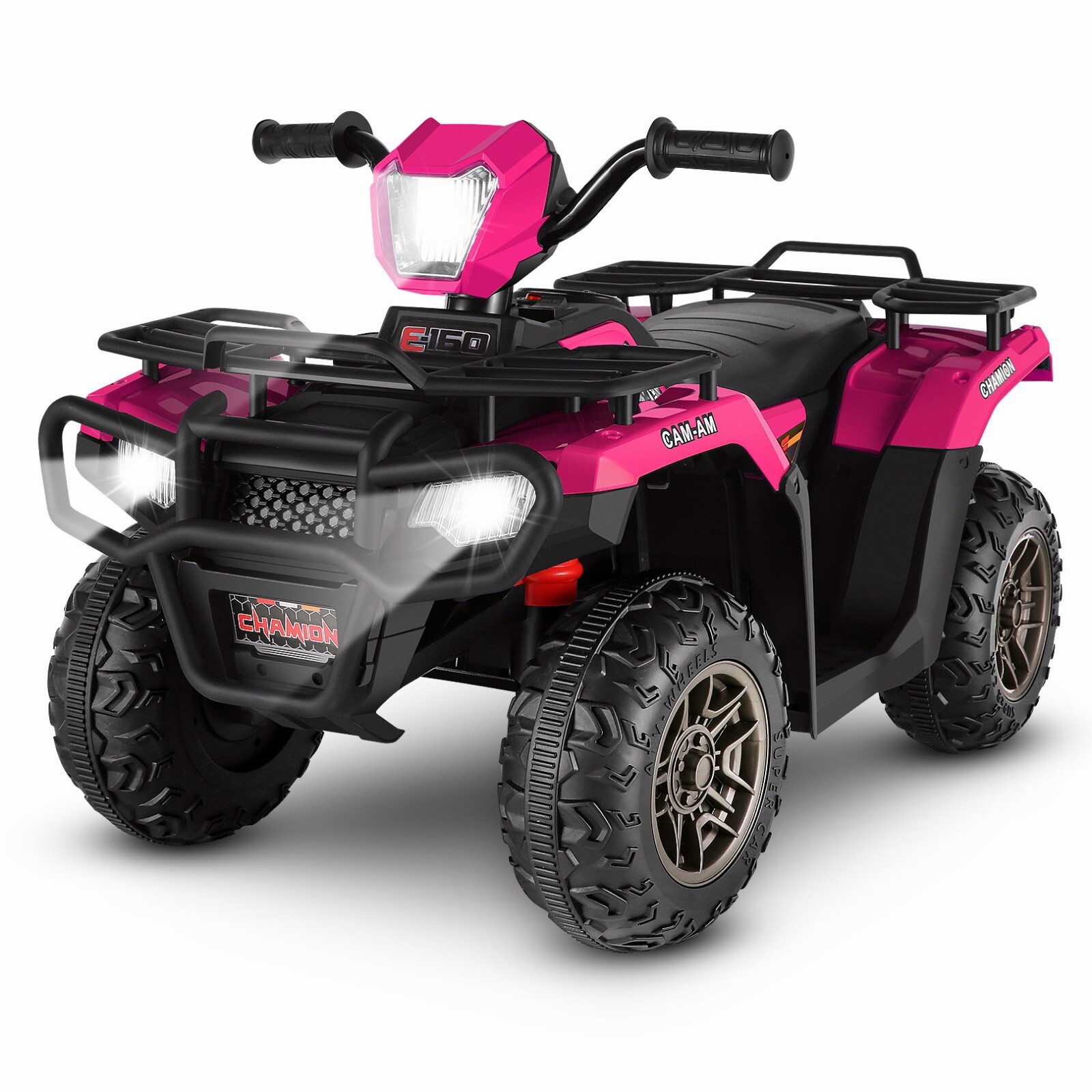 12V Kids ATV Electric Vehicle w/LED Lights, High & Low Speed 4 Wheeler w/LED MP3