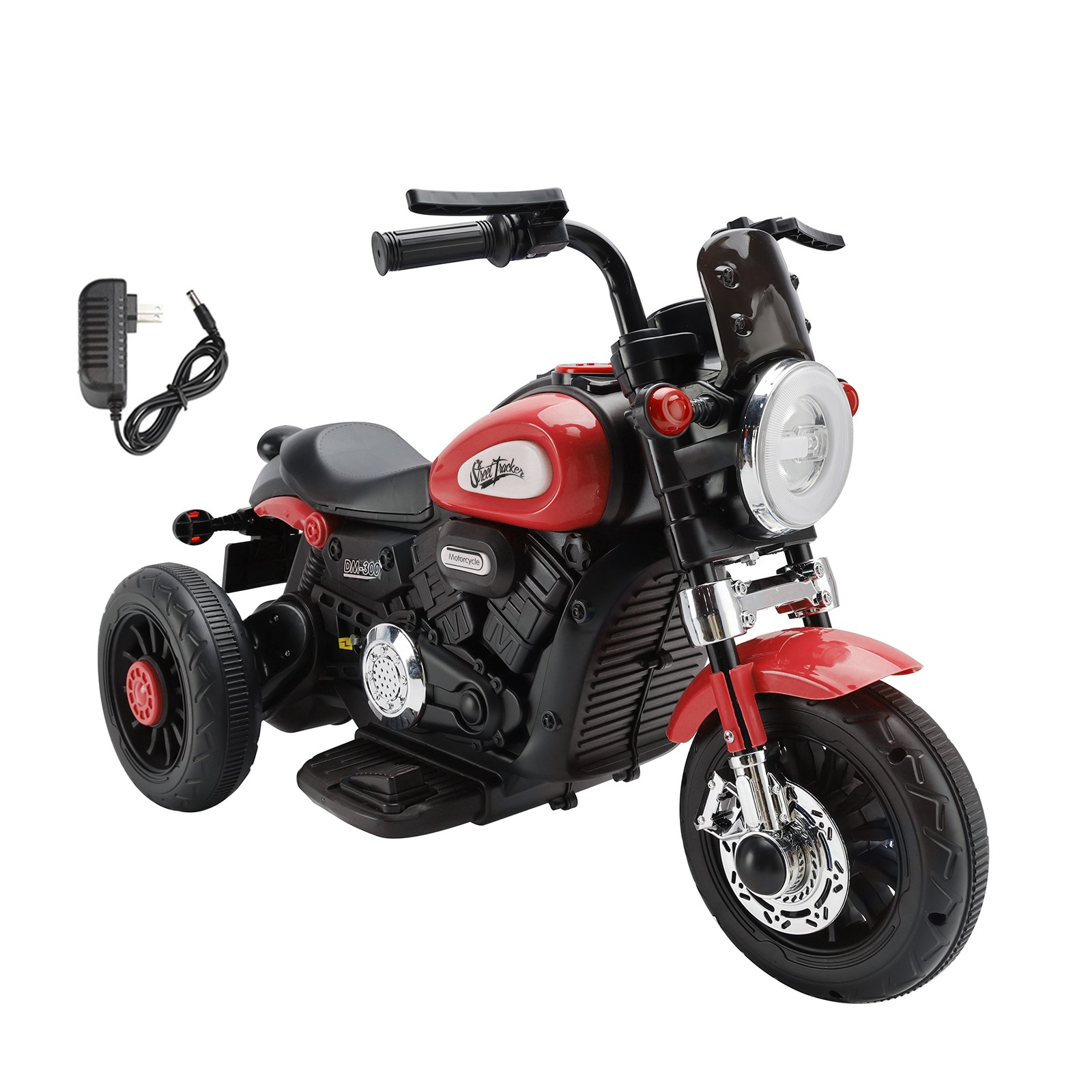 🏍️3 Wheel Kids Ride On Motorcycle 6V Powered Electric Dual Drive Toy Car Red