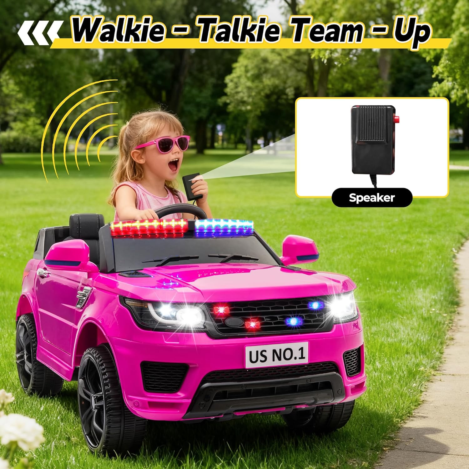 12V Kids Ride on Car with Remote Control Toddler Battery Powered Toy Electric Ca