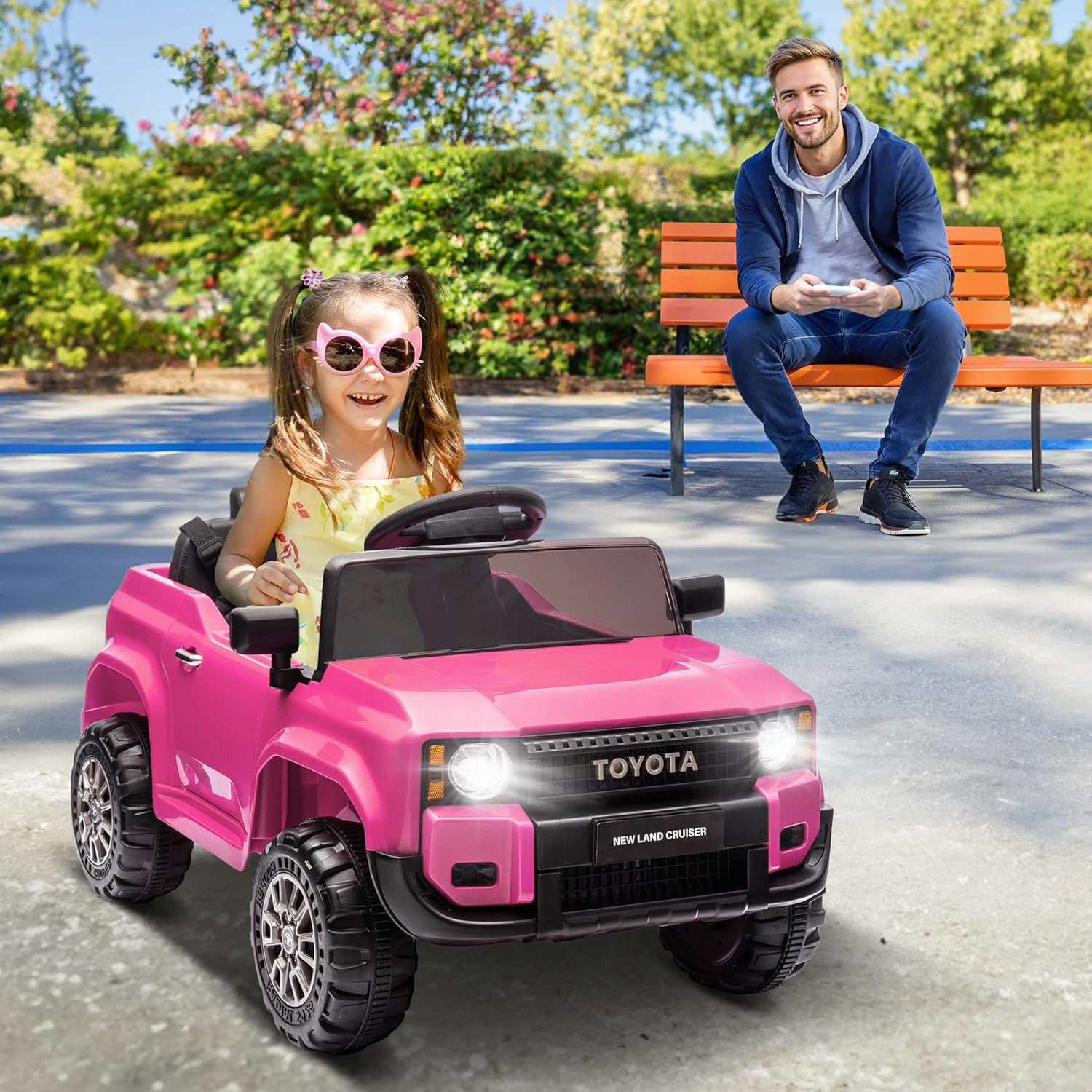 12V Ride on Car, Licensed Toyota Kids Electric Truck for Toddlers Car W/Remote C