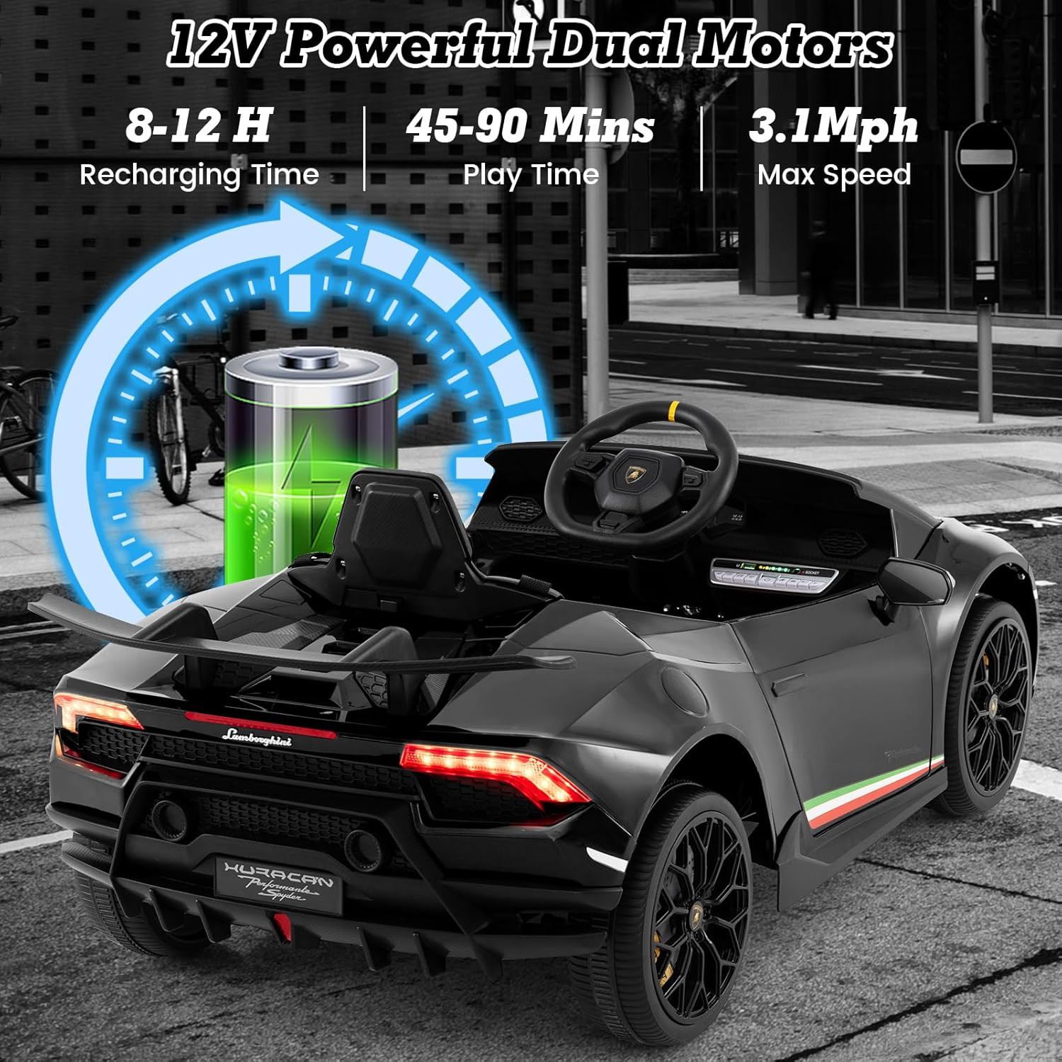 Licensed Lamborghini Huracan Ride on Car by , 12V Kids Electric Vehicle with Rem