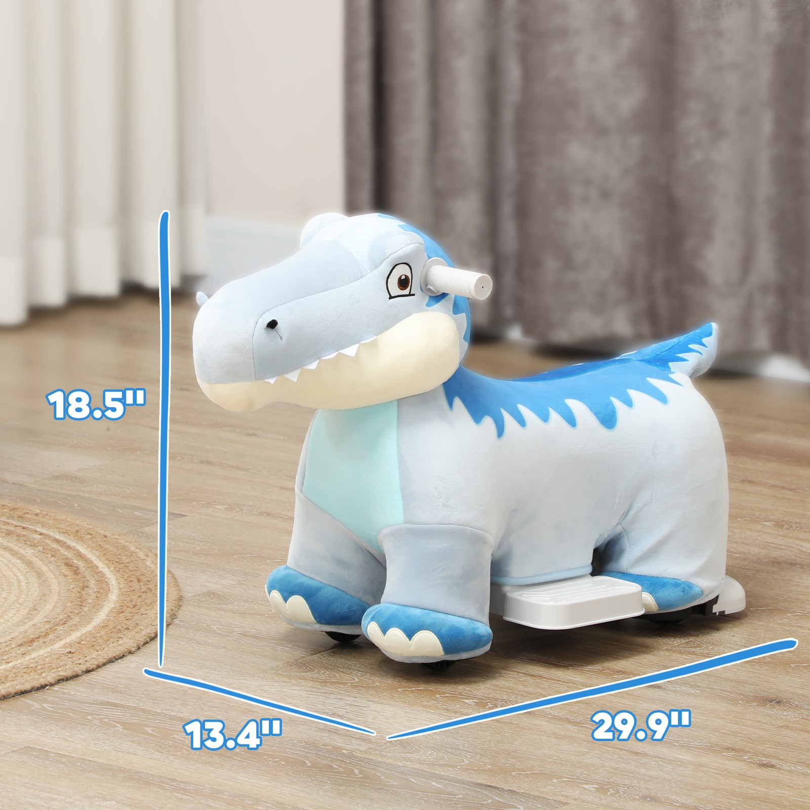 6V Kids Electric Ride on Animal with Music Forward, Blue